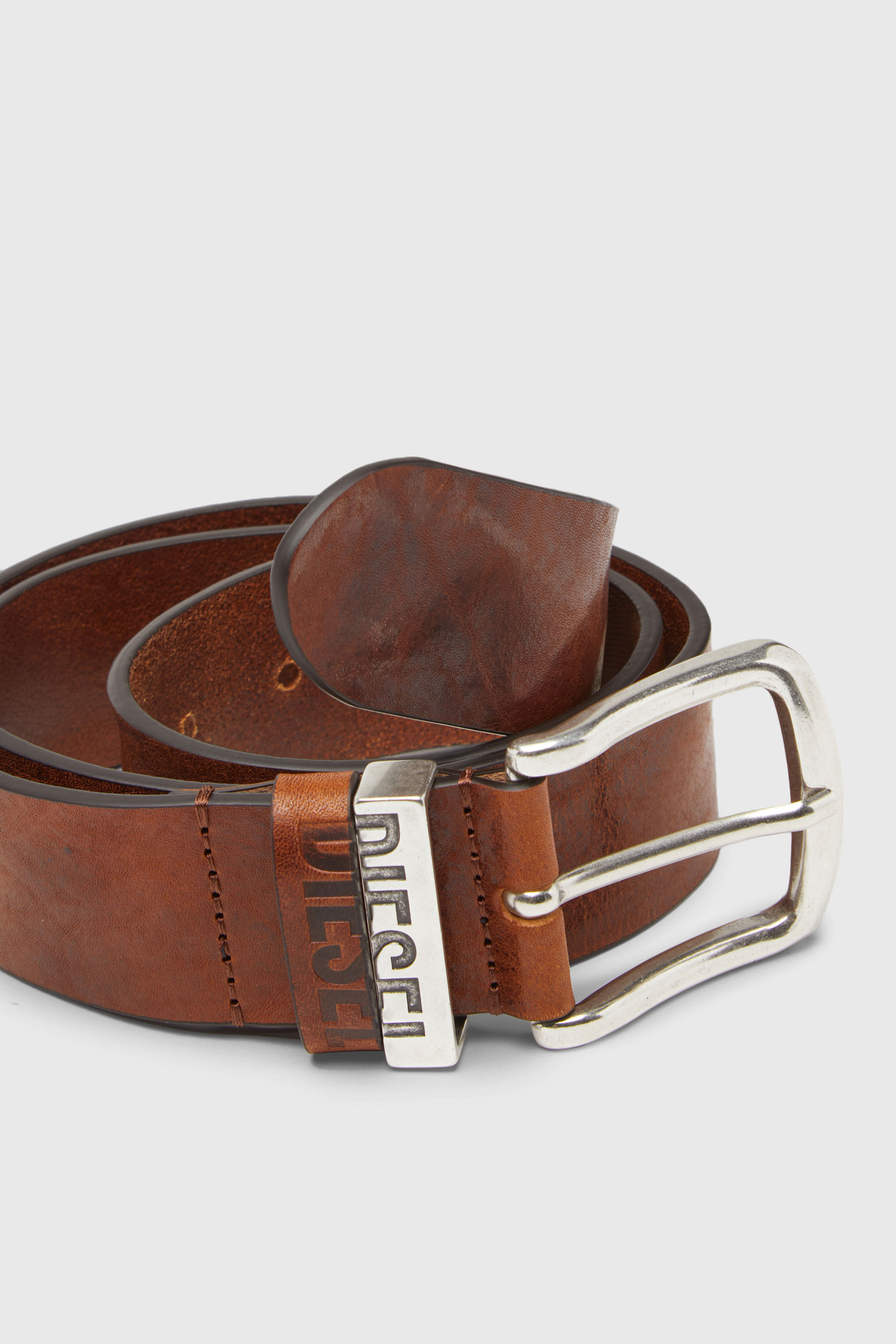 Diesel - B-VISIBLE, Cintura 3.9 cm con passanti a contrasto Uomo in Marrone - 3