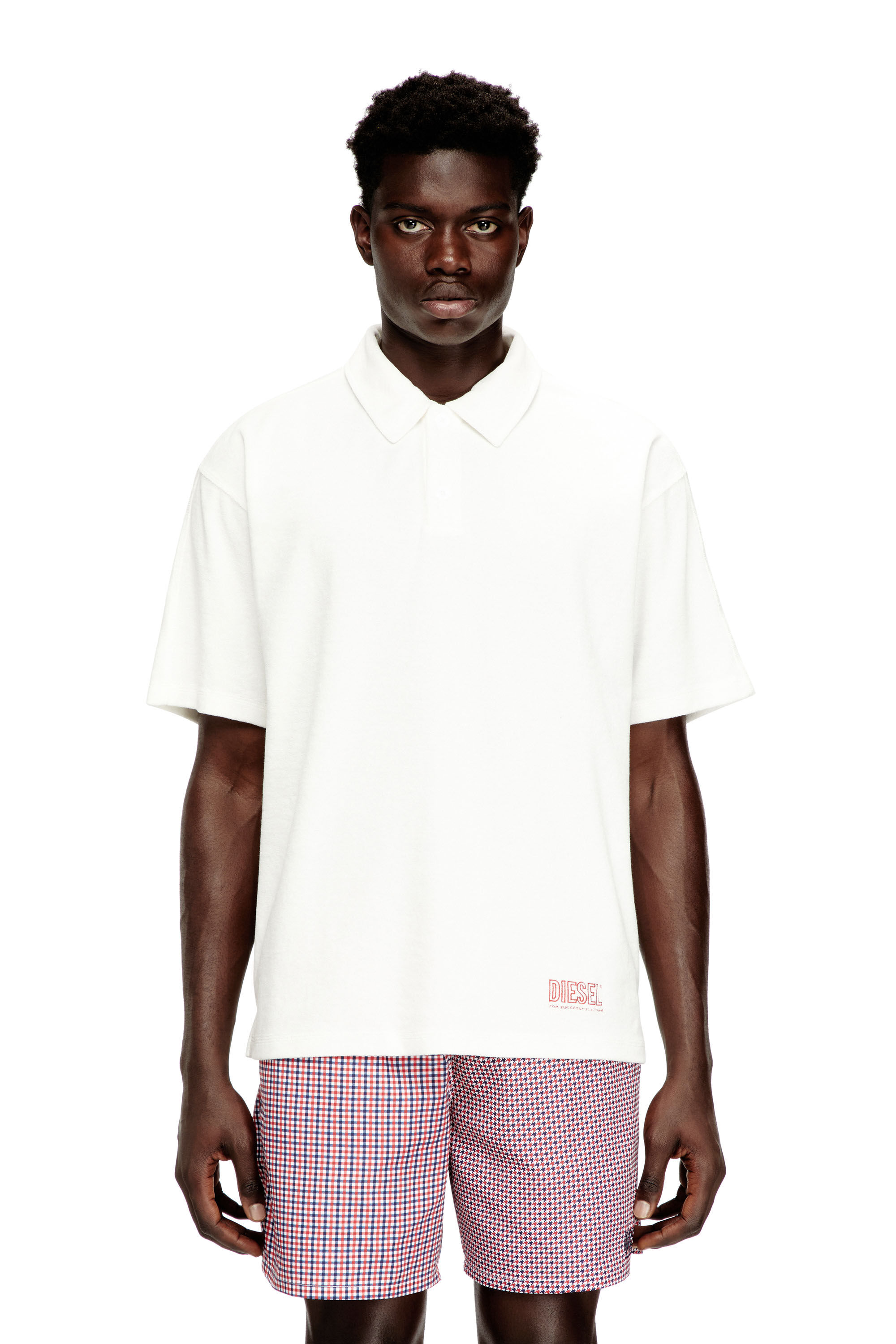Diesel - JOSHUA-D-CORE, Polo in cotone spugna Uomo in Bianco - 1