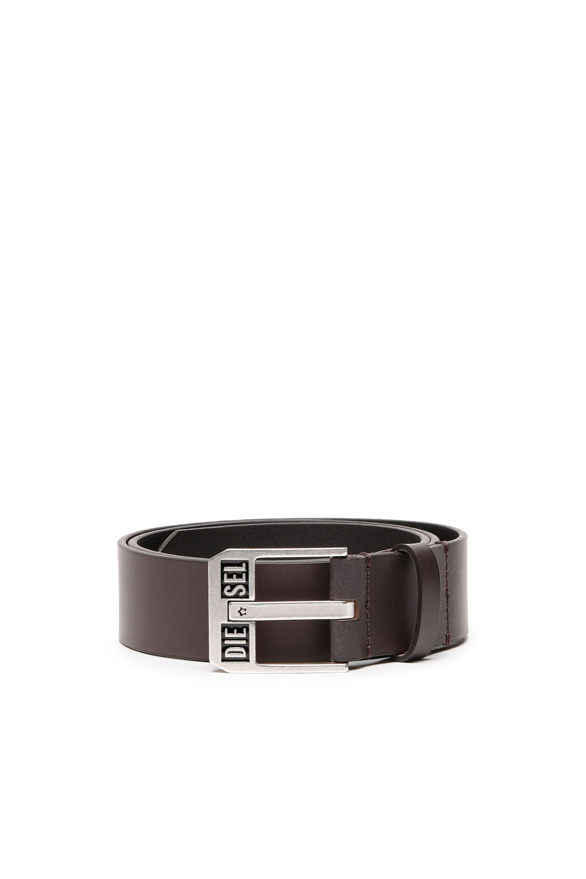 Diesel - BLUESTAR II, Cintura in pelle con fibbia con logo a stella Uomo in Marrone - 1
