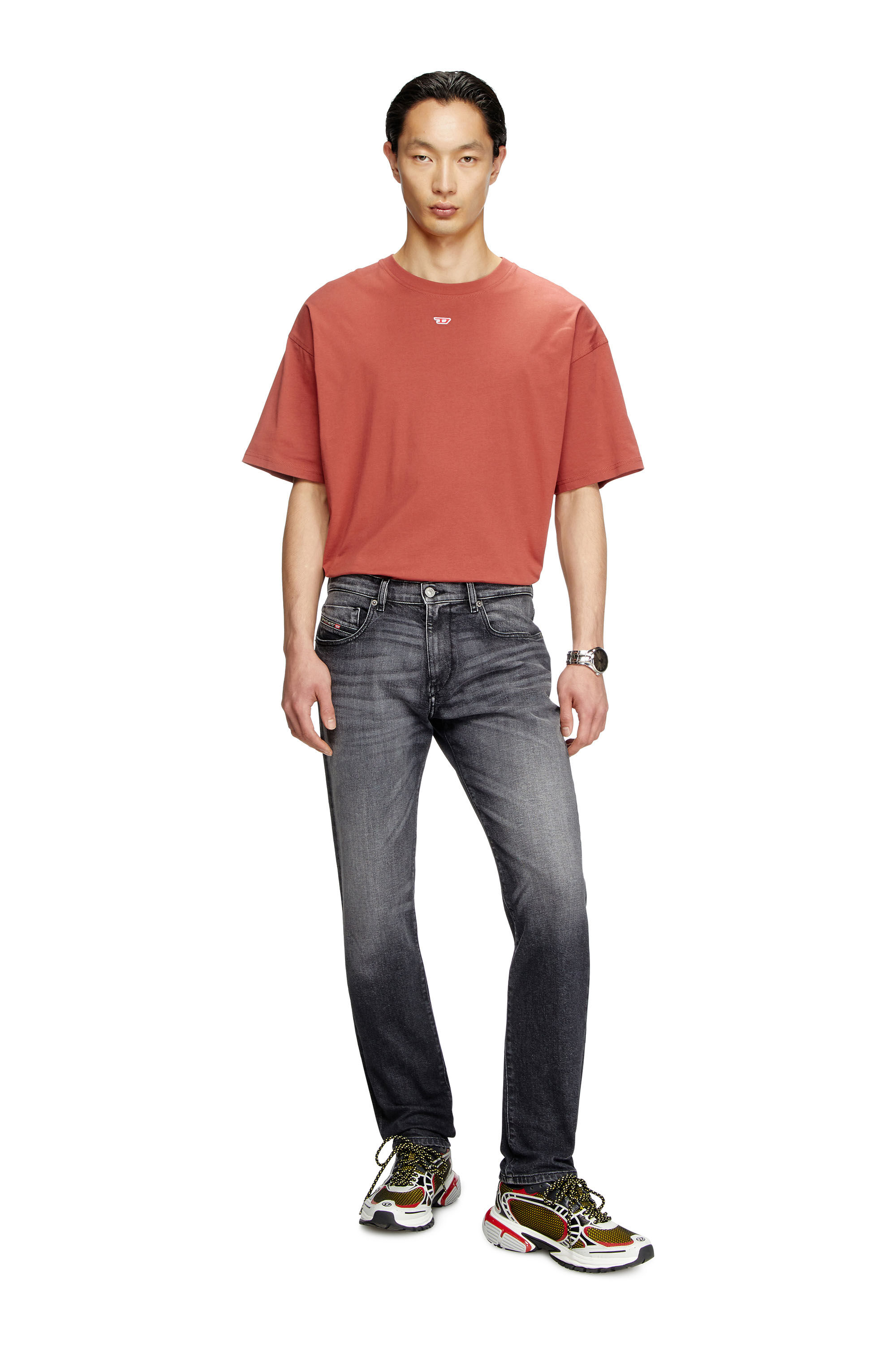 Diesel - Slim Jeans 2019 D-Strukt 09L52 Uomo, Nero/Grigio scuro - Image 1