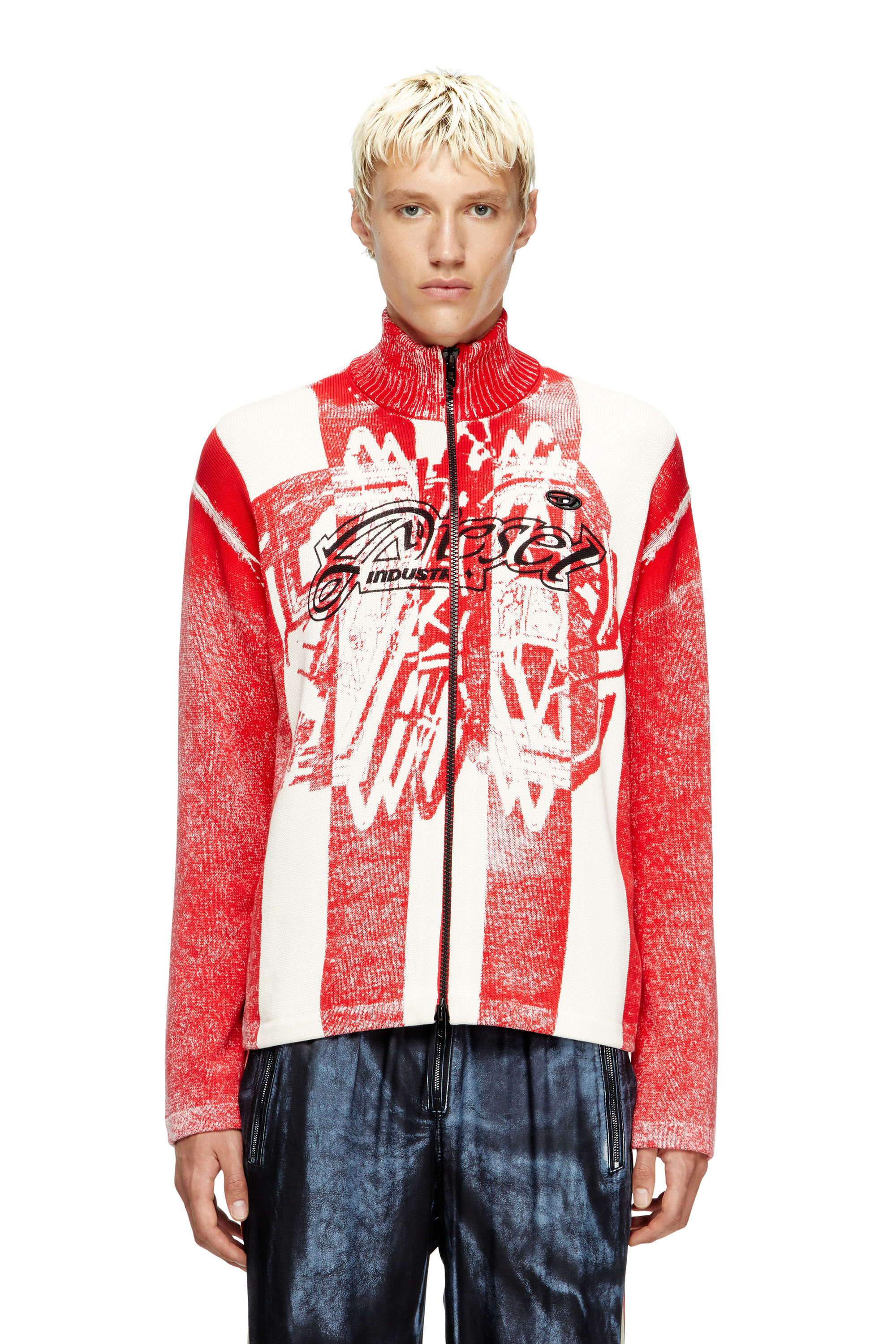 Diesel - K-OLIBA-JKT, Cardican con zip a strisce con stampa interna Uomo in ToBeDefined - 3