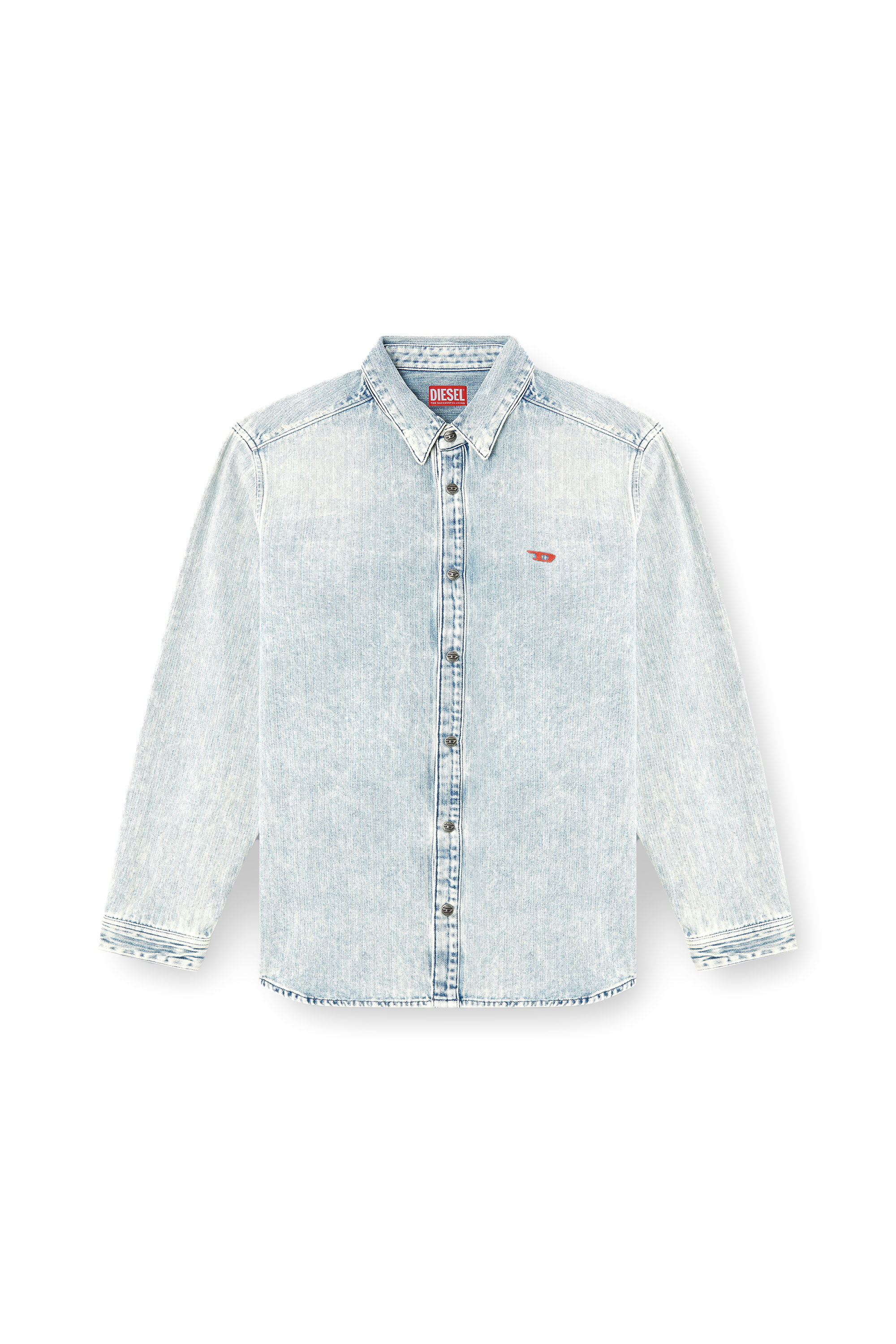Diesel - D-SIMPLY, Camicia in denim herringbone Uomo in Blu - 2