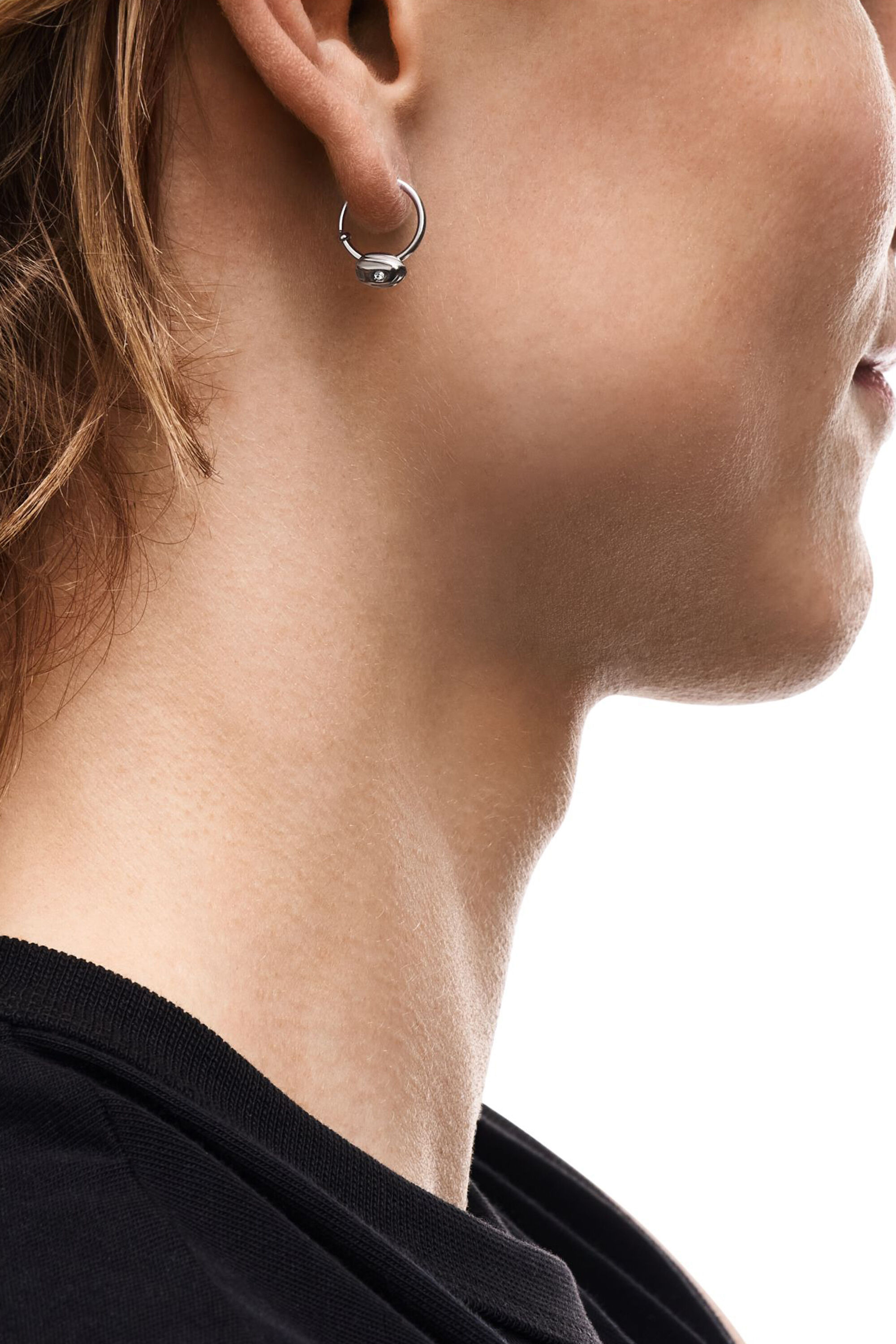 Diesel - DX1703040 JEWELLERY, Orecchino a cerchio in acciaio inox Unisex in Argento - 5