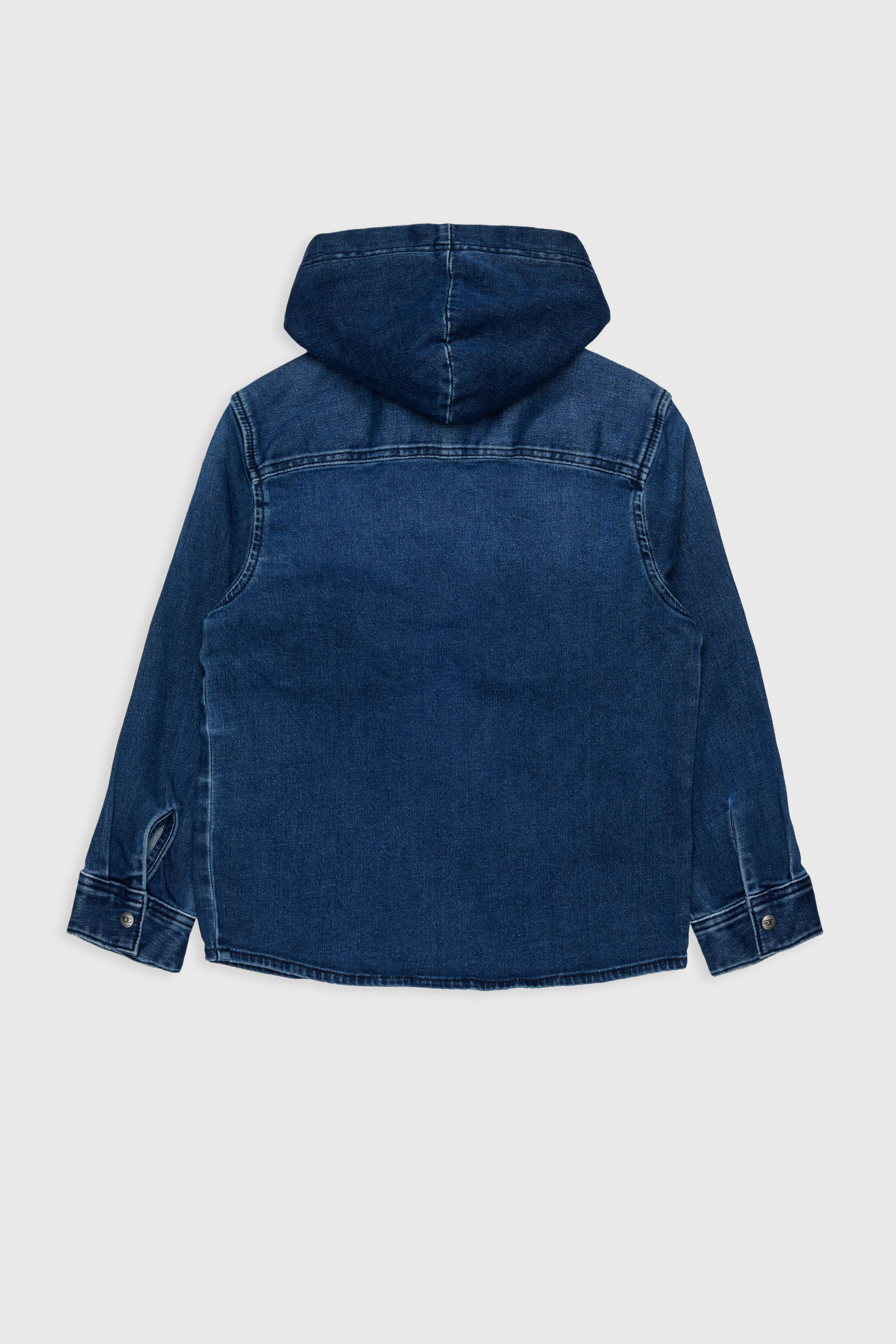 Diesel - CAMPS-OVER JJJ, Hooded shirt in effetto shadow JoggJeans Uomo in Blu - 2