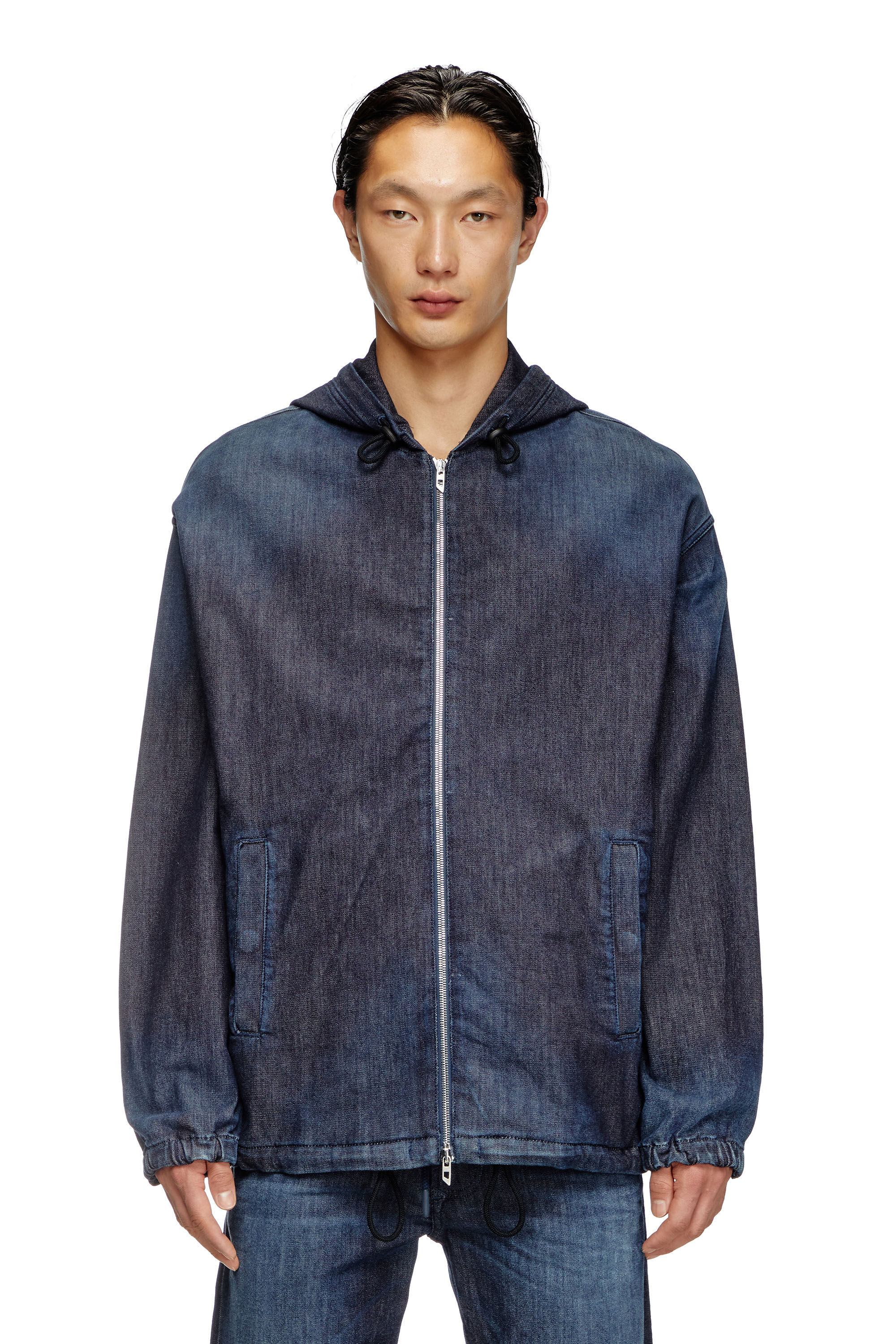 Diesel - D-WYNNY JOGG, Giacca JoggJeans con cappuccio Uomo in Blu - 3