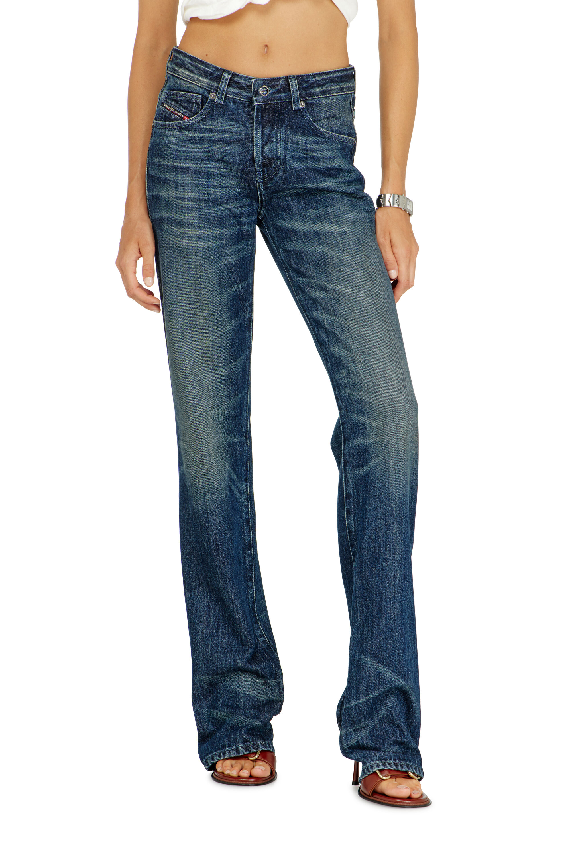 Diesel - Regular Jeans D-Heel 007FZ Donna, Blu Scuro - Image 5