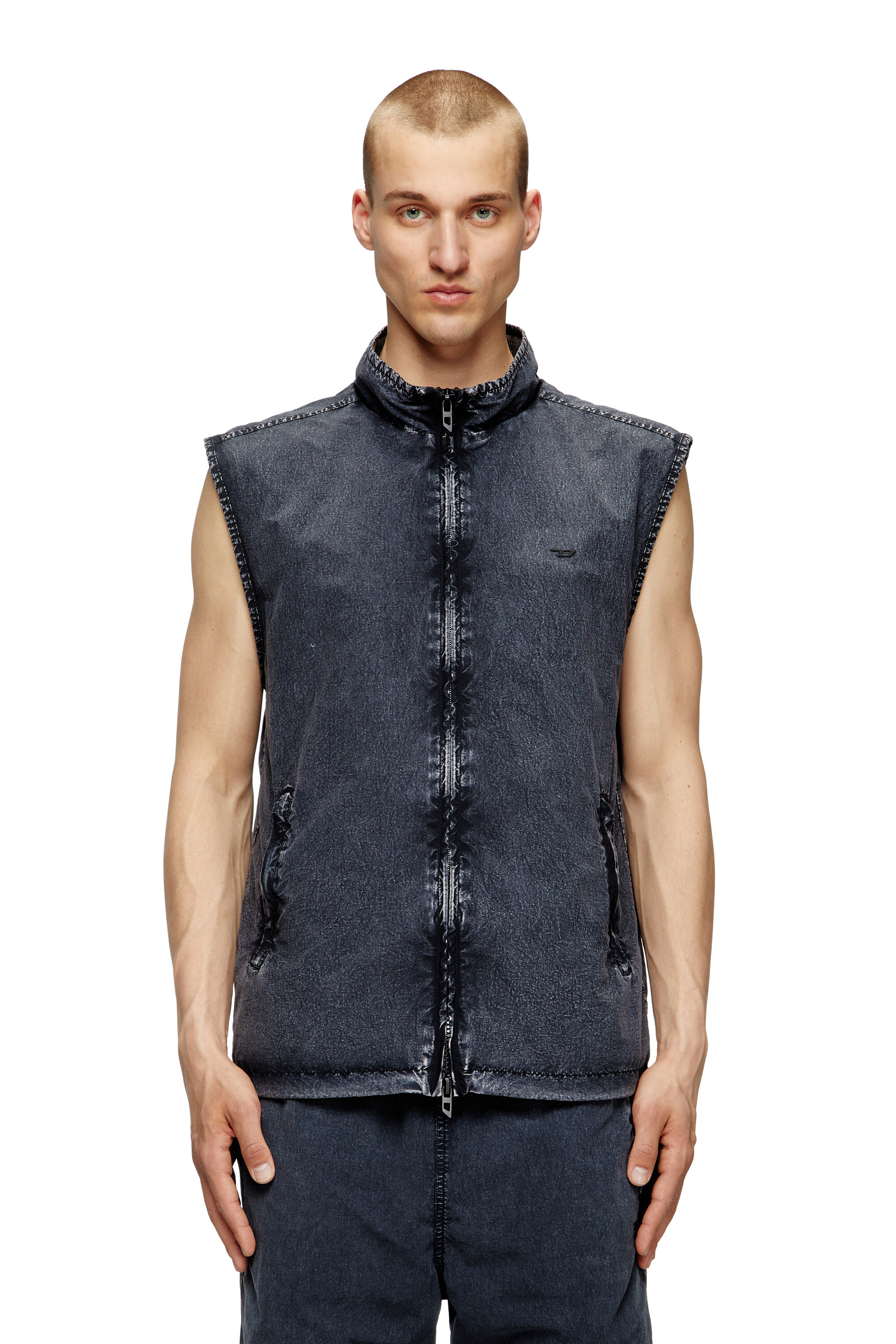 Diesel - J-ERB, Gilet in nylon Taslan riciclato Uomo in Blu - 3