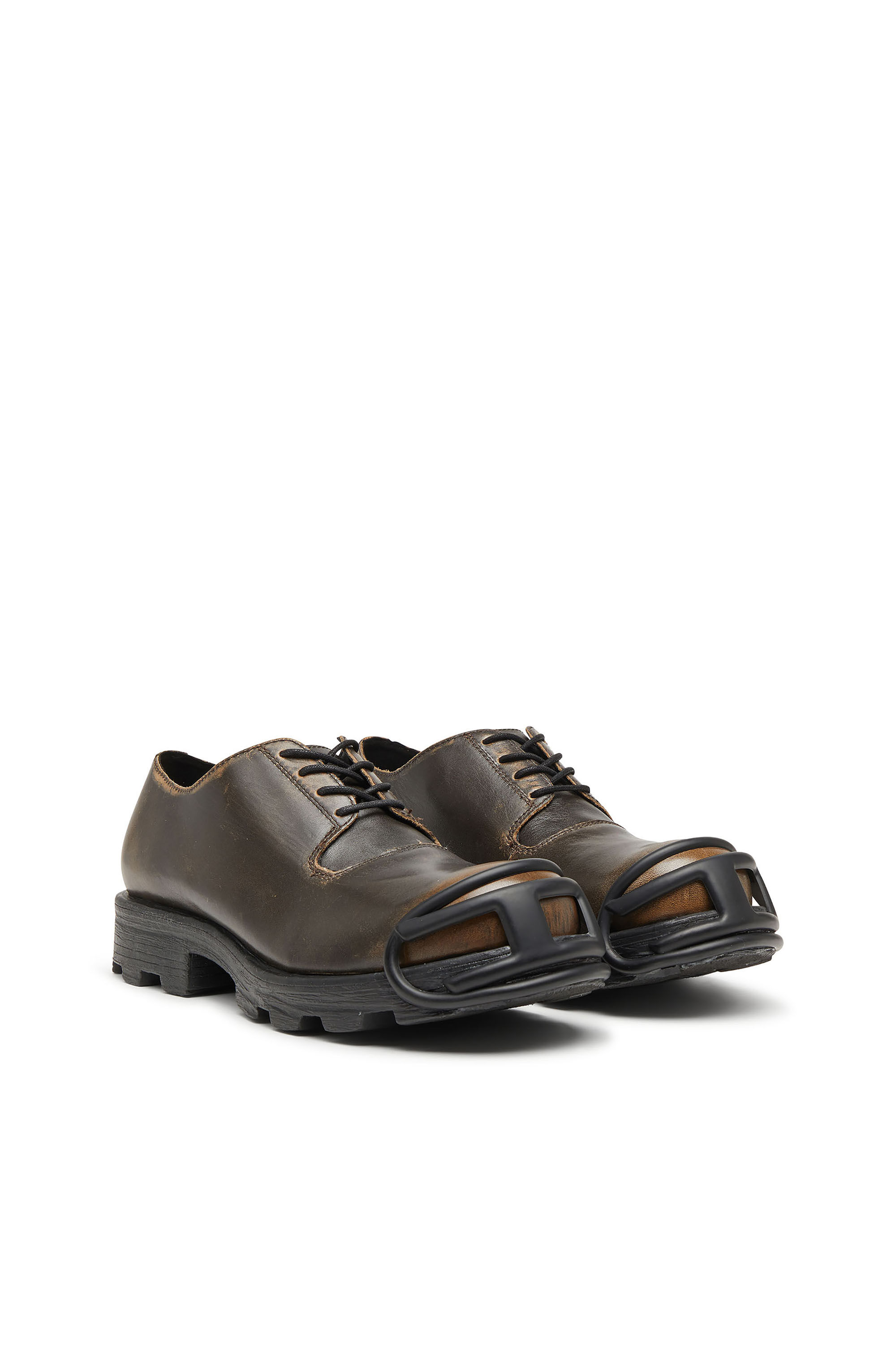 Diesel - D-HAMMER SO D, D-Hammer-Derby in pelle spazzolata Uomo in Marrone - 2