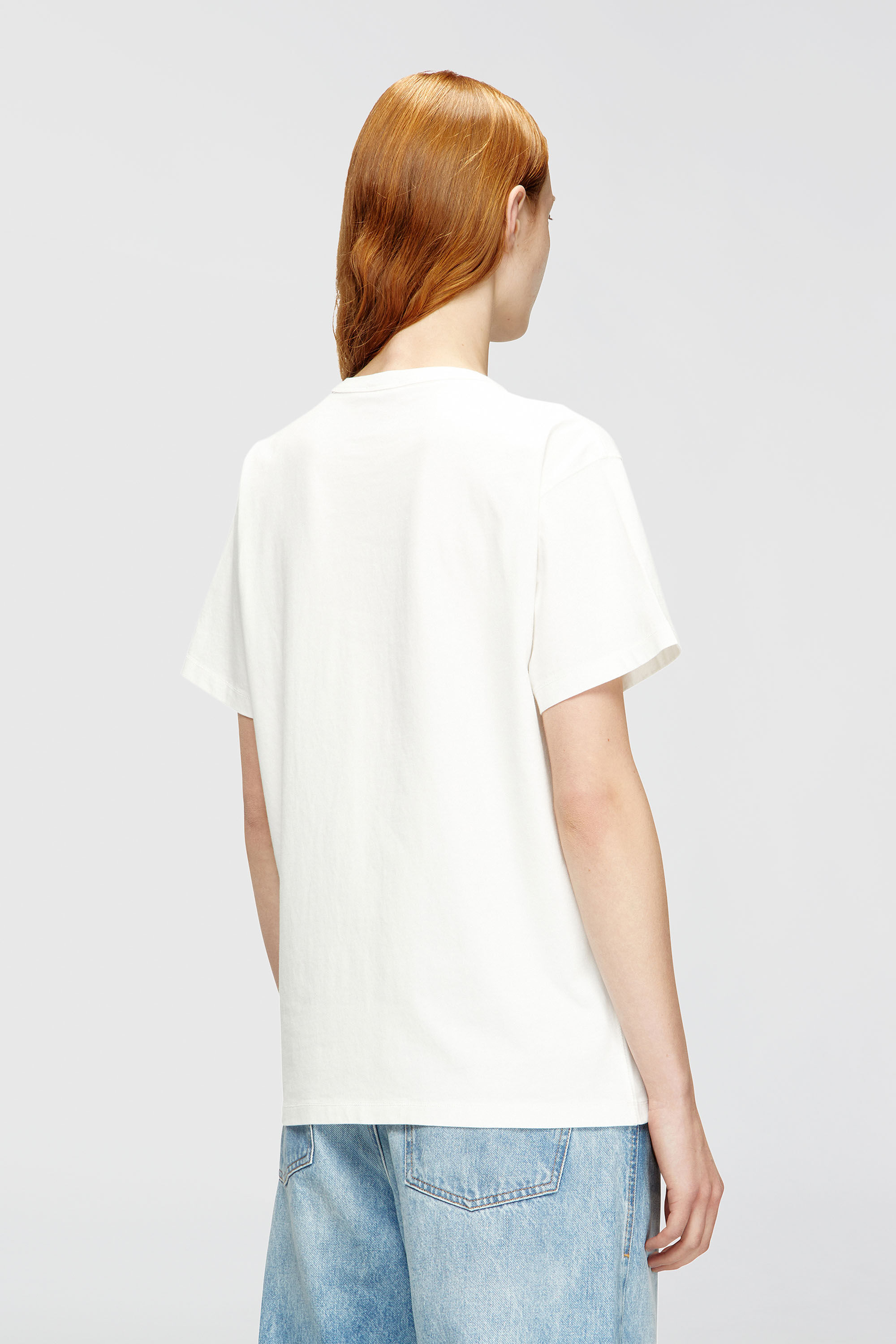 Diesel - T-NORMY-OD-S1, T-shirt in cotone con Oval D metallizzato Donna in Bianco - 4
