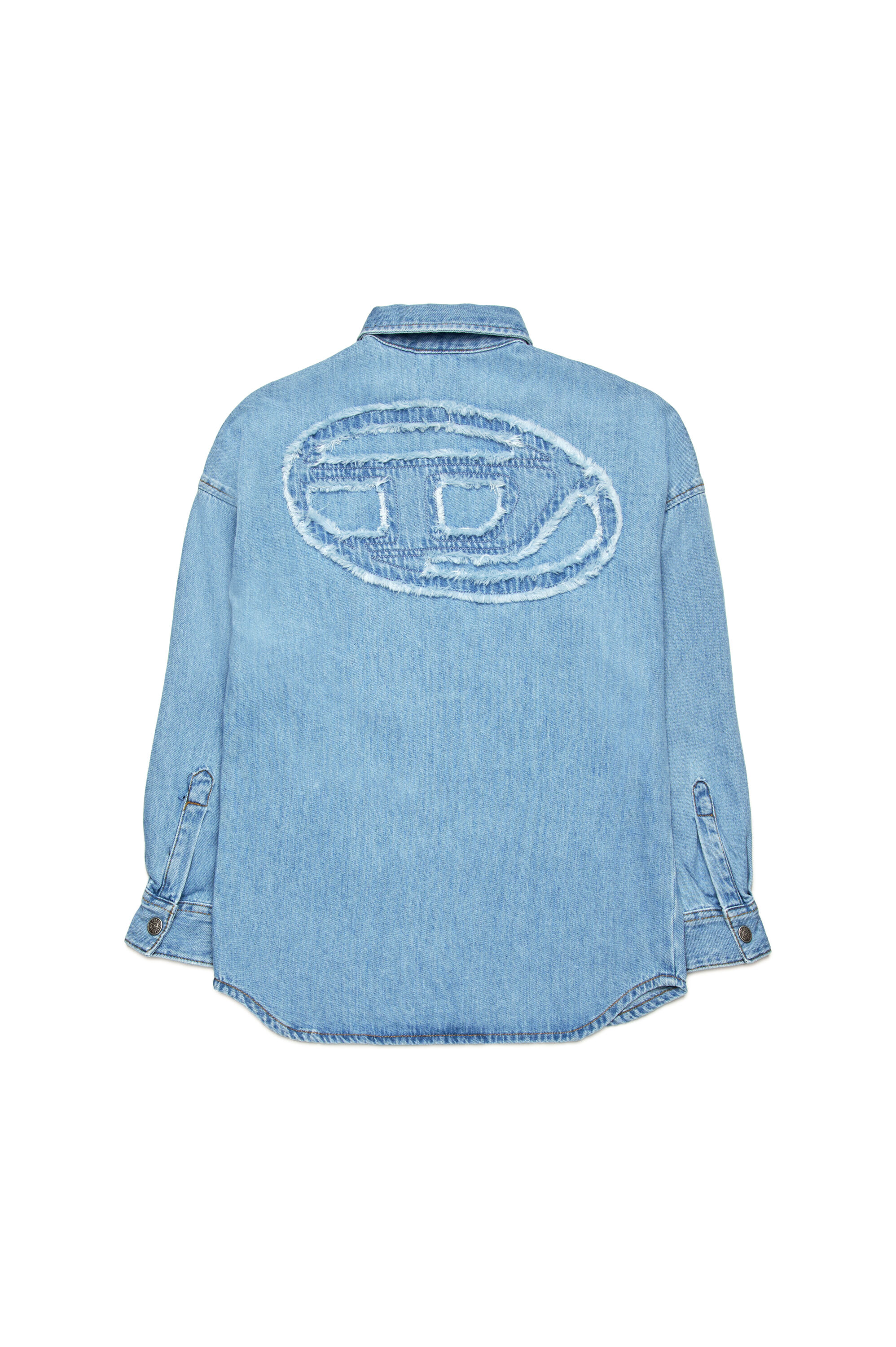 Diesel - CKAMA, Camicia in denim con logo Oval D sfrangiato Uomo in Blu - 2