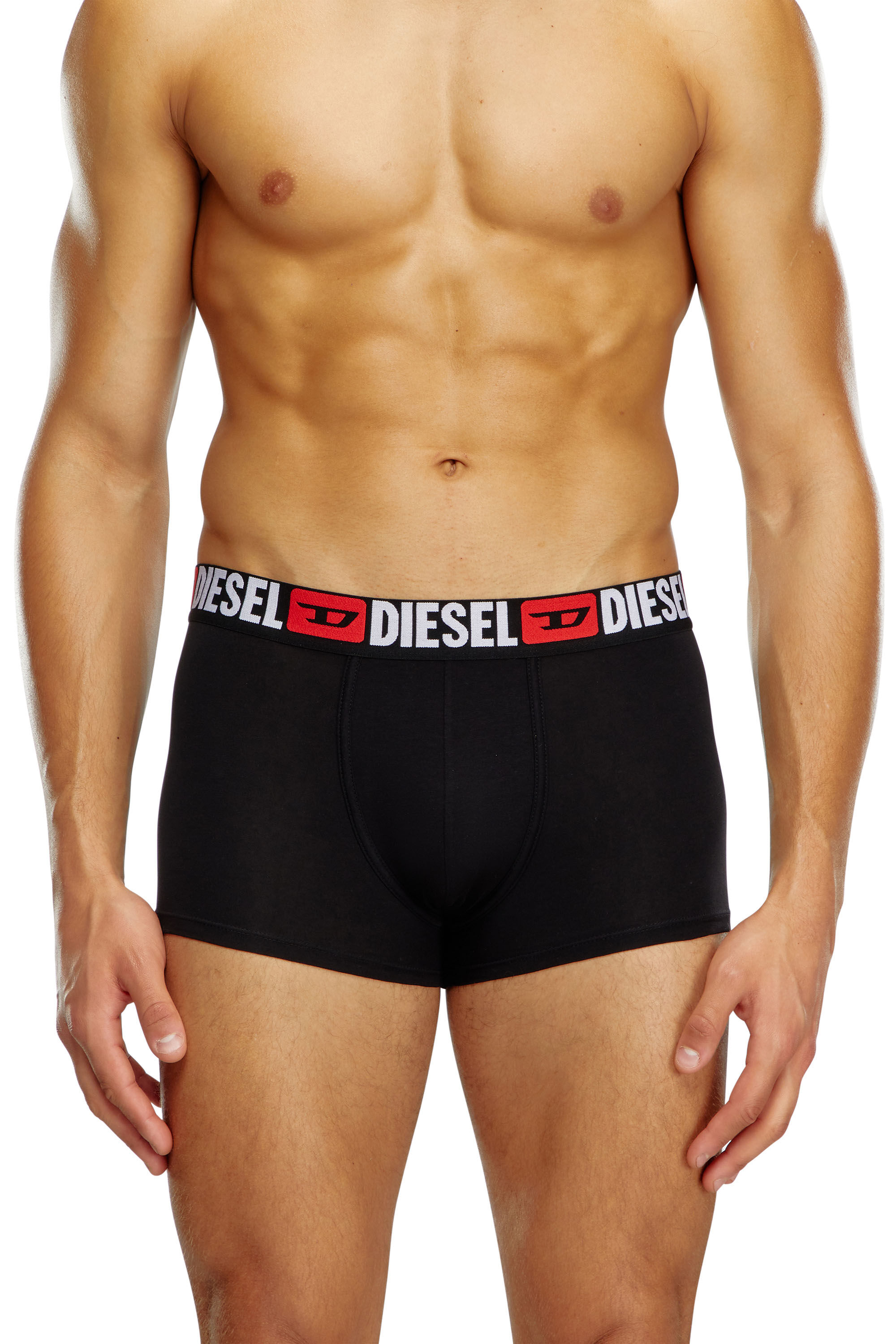 Diesel - UMBX-DAMIENTHREEPACK, Uomo Set di tre boxer lunghi con elastico in vita con logo all-over in Nero - Image 3