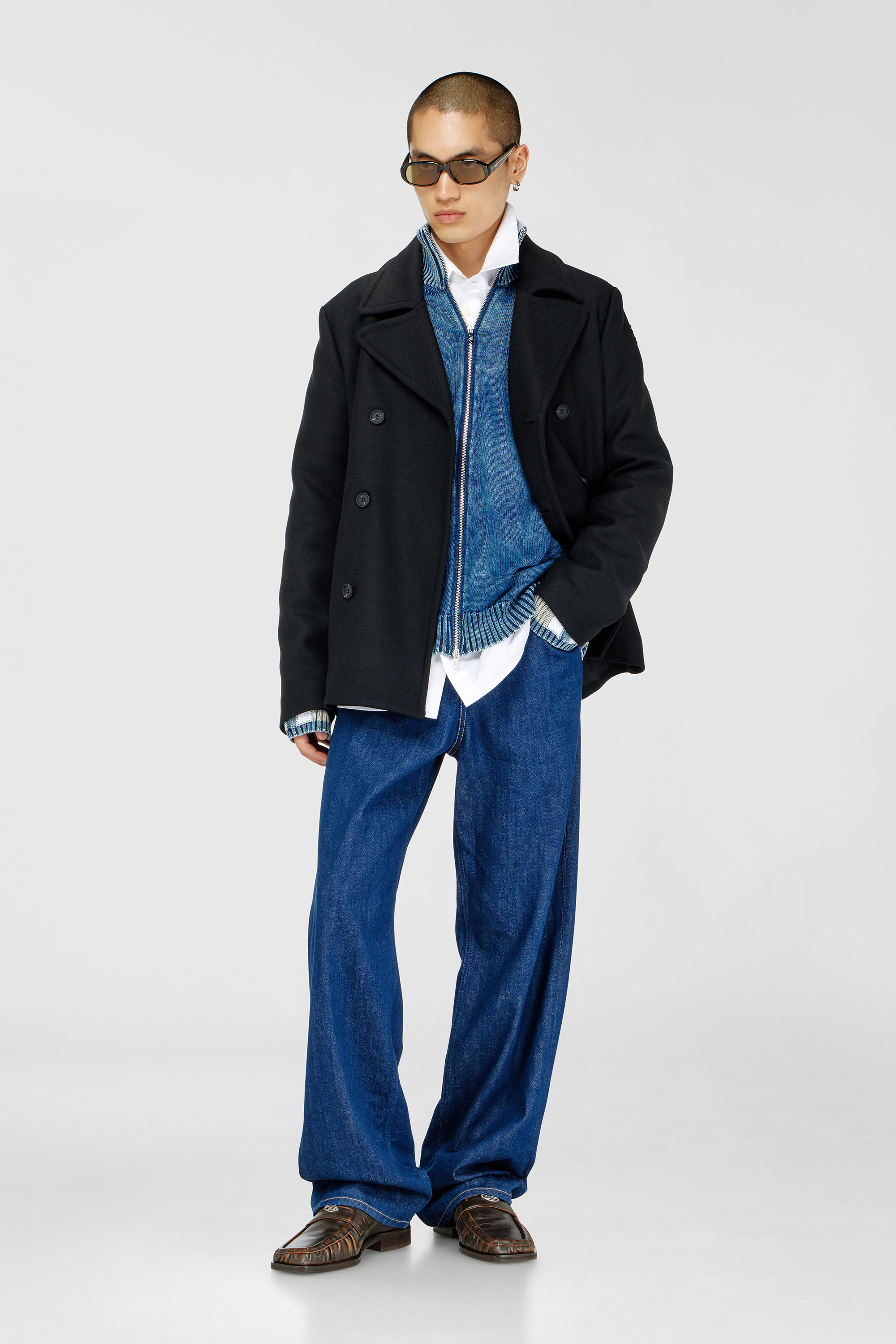 Diesel - W-HALEY-WRD, Caban in panno di lana tecnica Uomo in Nero - 1