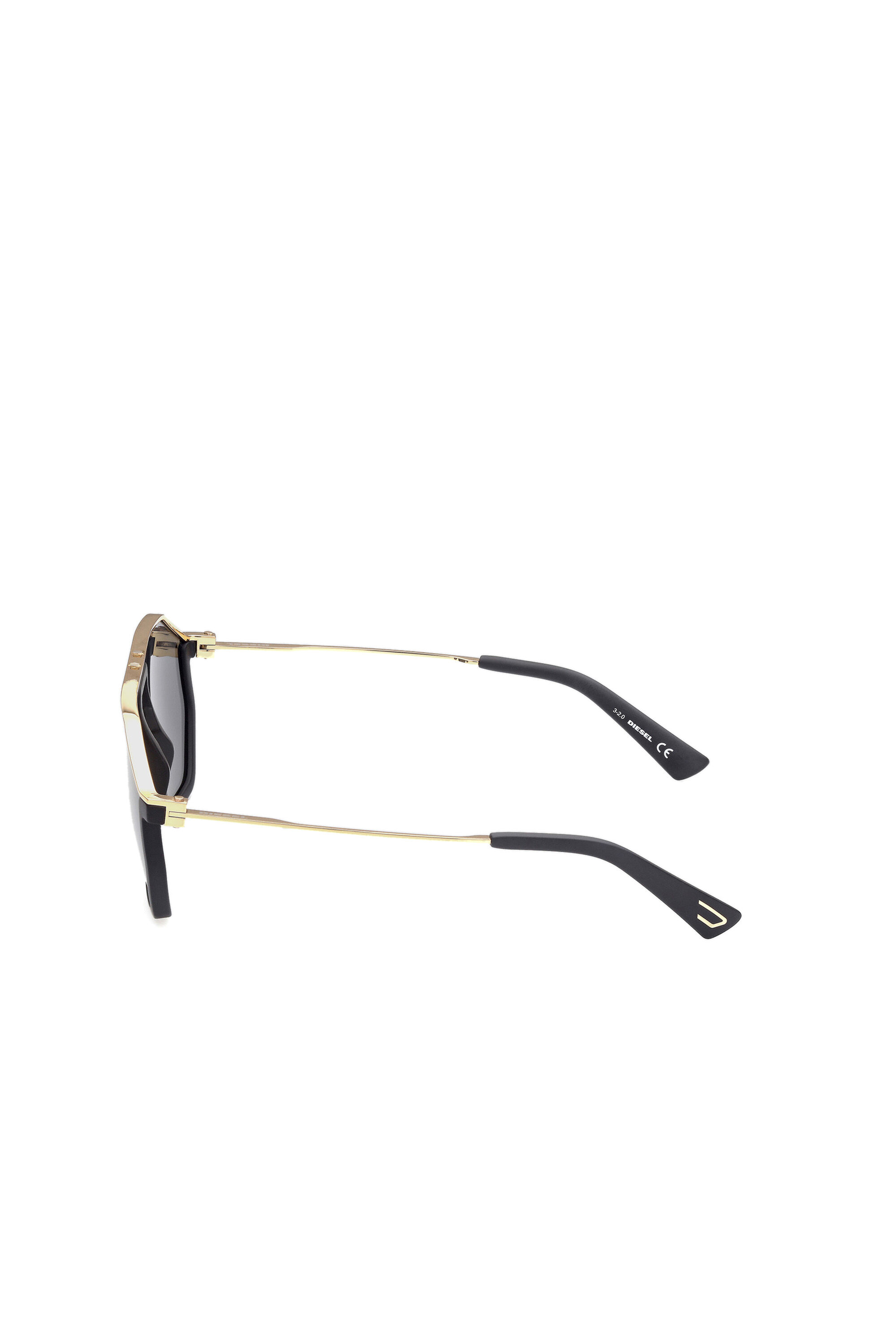 Diesel - DL0346, Occhiali da sole pilot in iniettato e metallo Unisex in Nero - 4