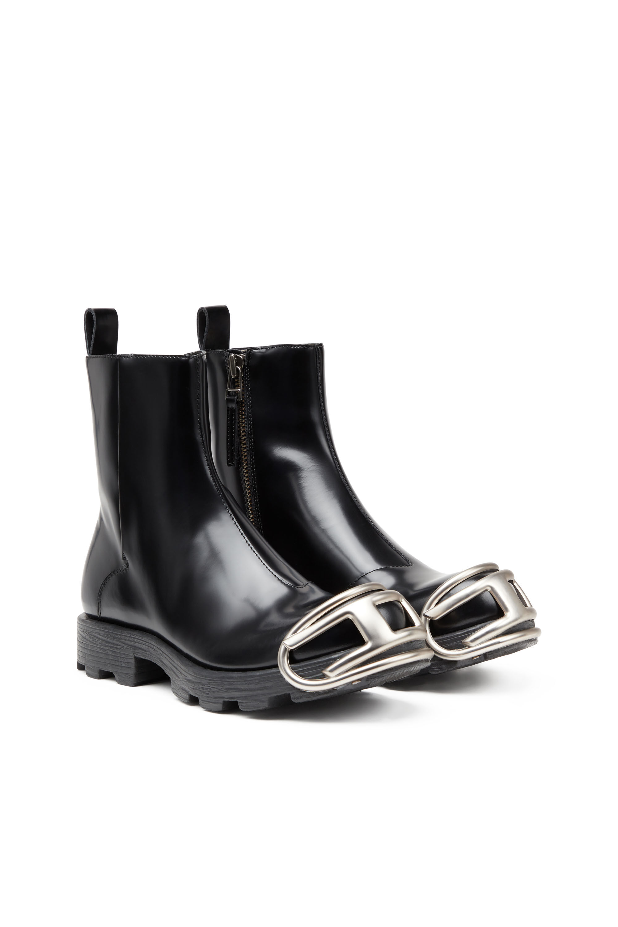 D Hammer Stivali Chelsea in pelle con punta Oval D Uomo Nero Diesel