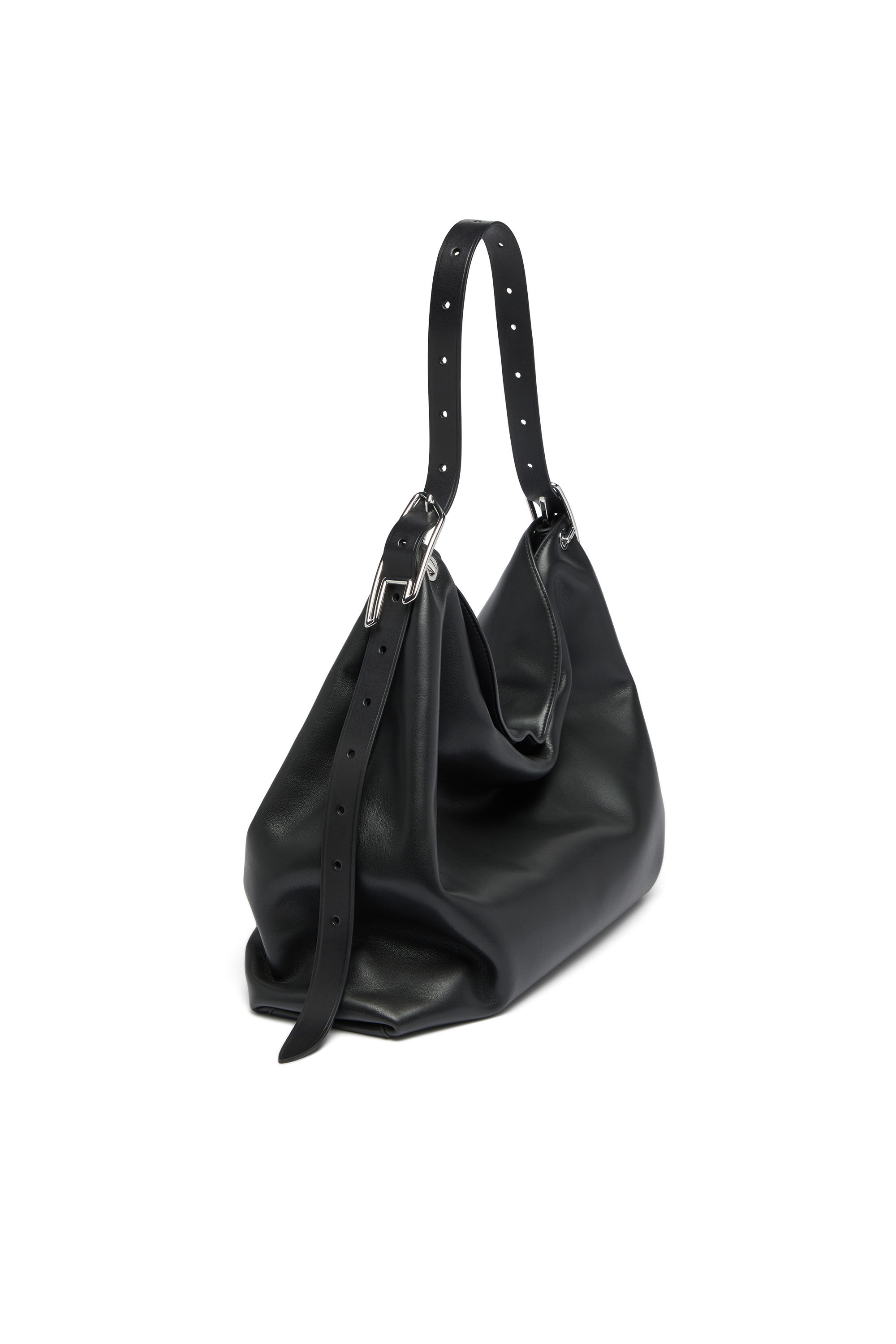 Diesel - D-LINE HOBO L, Woman's D-Line-Leather hobo bag in Black - 7