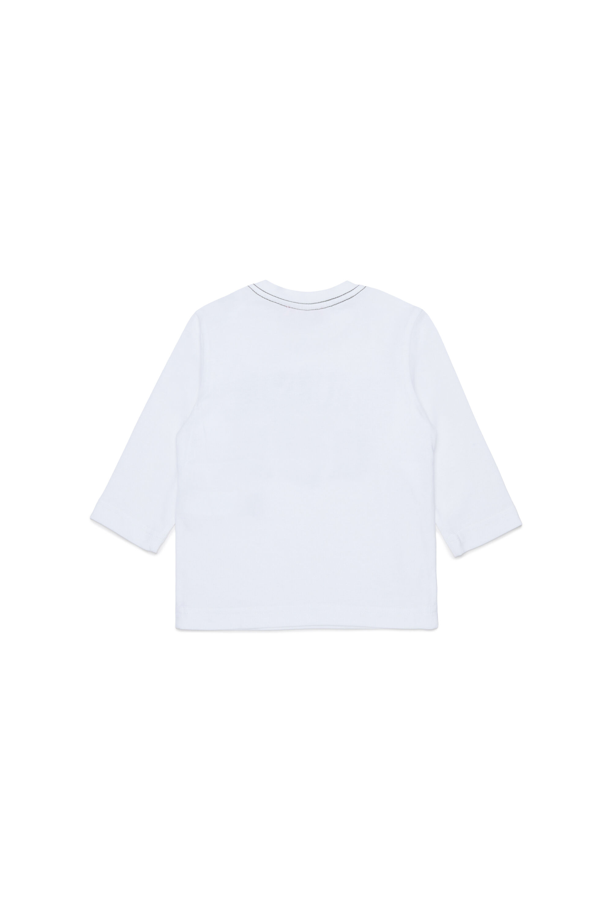 Diesel - TBANB, T-shirt a manica lunga con stampa logo Uomo in Bianco - 2