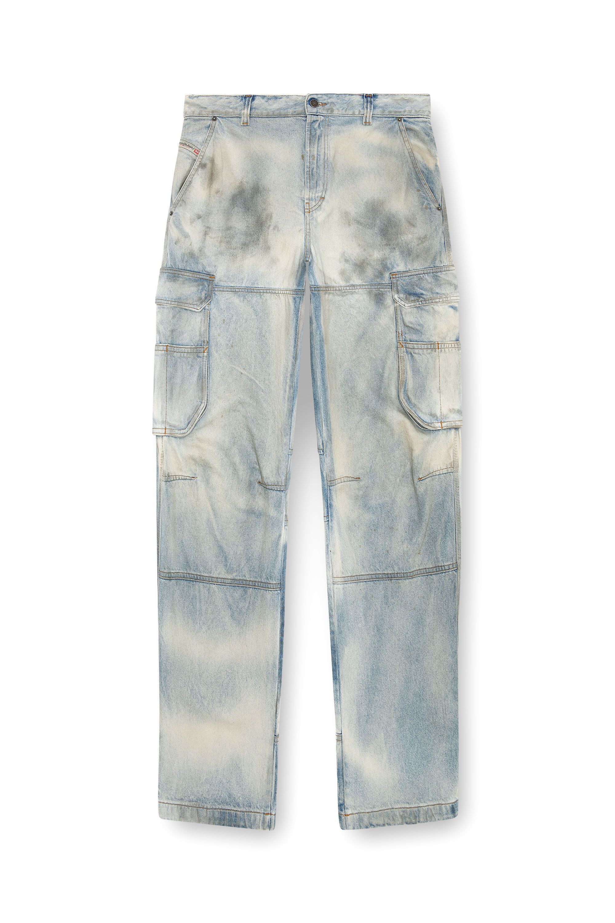 Diesel - Relaxed Jeans D-Fish 0CBDJ Uomo, Blu Chiaro - Image 2