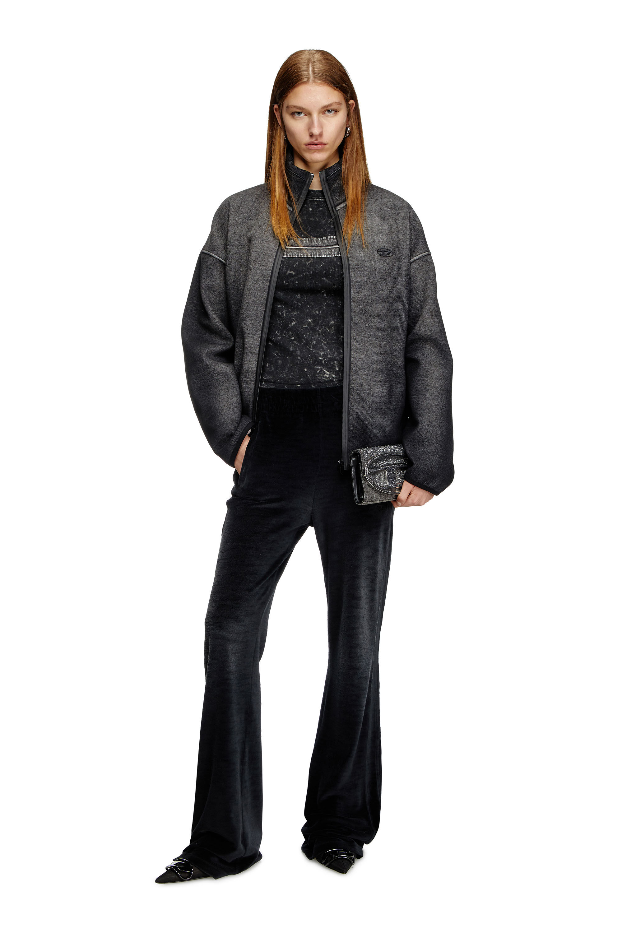 Diesel - P-ELY-Q1, Pantaloni tuta wide Donna in Nero - 1