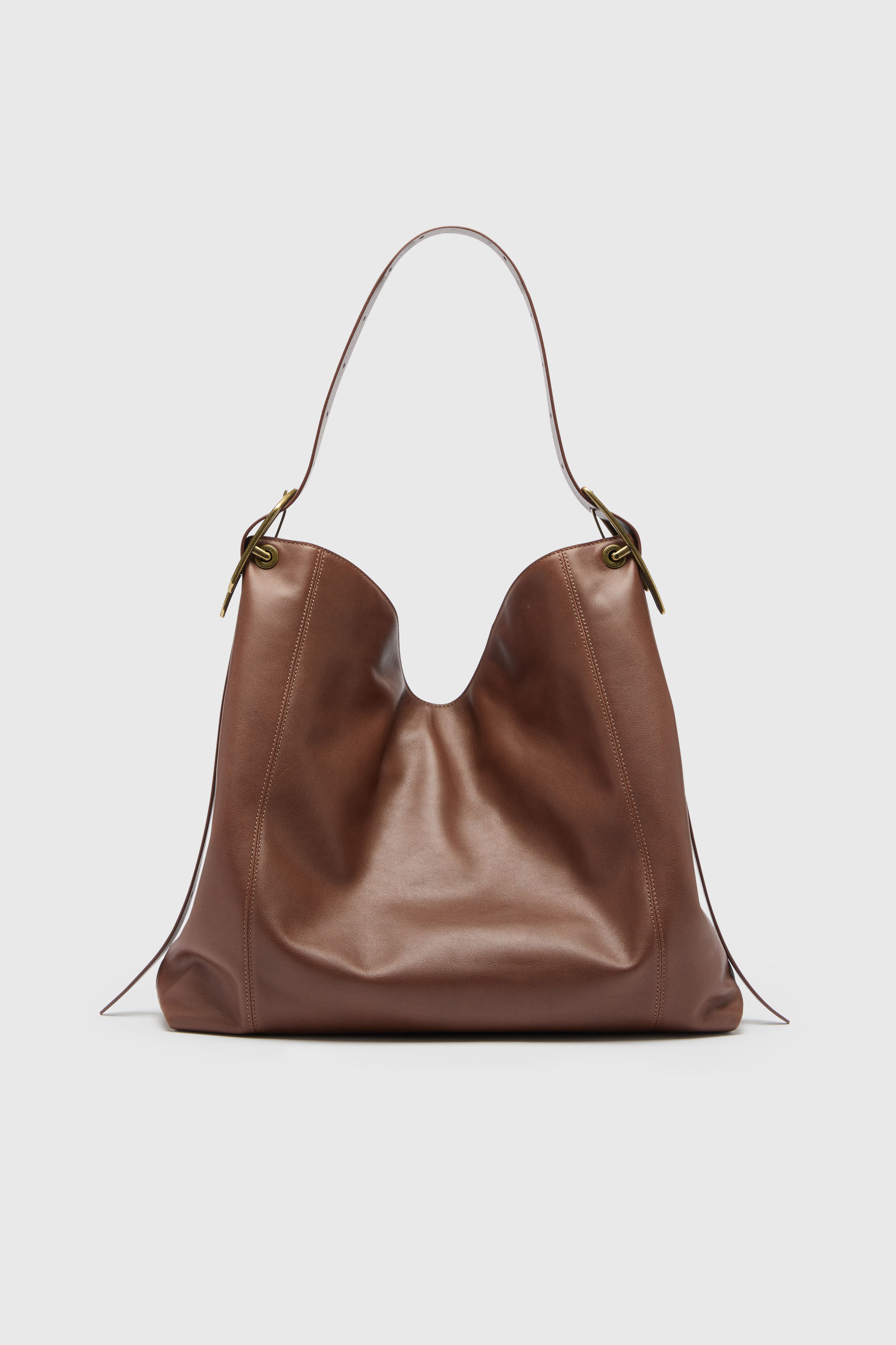 Diesel - D-LINE HOBO L, D-Line Borsa hobo in pelle Donna in Marrone - 2
