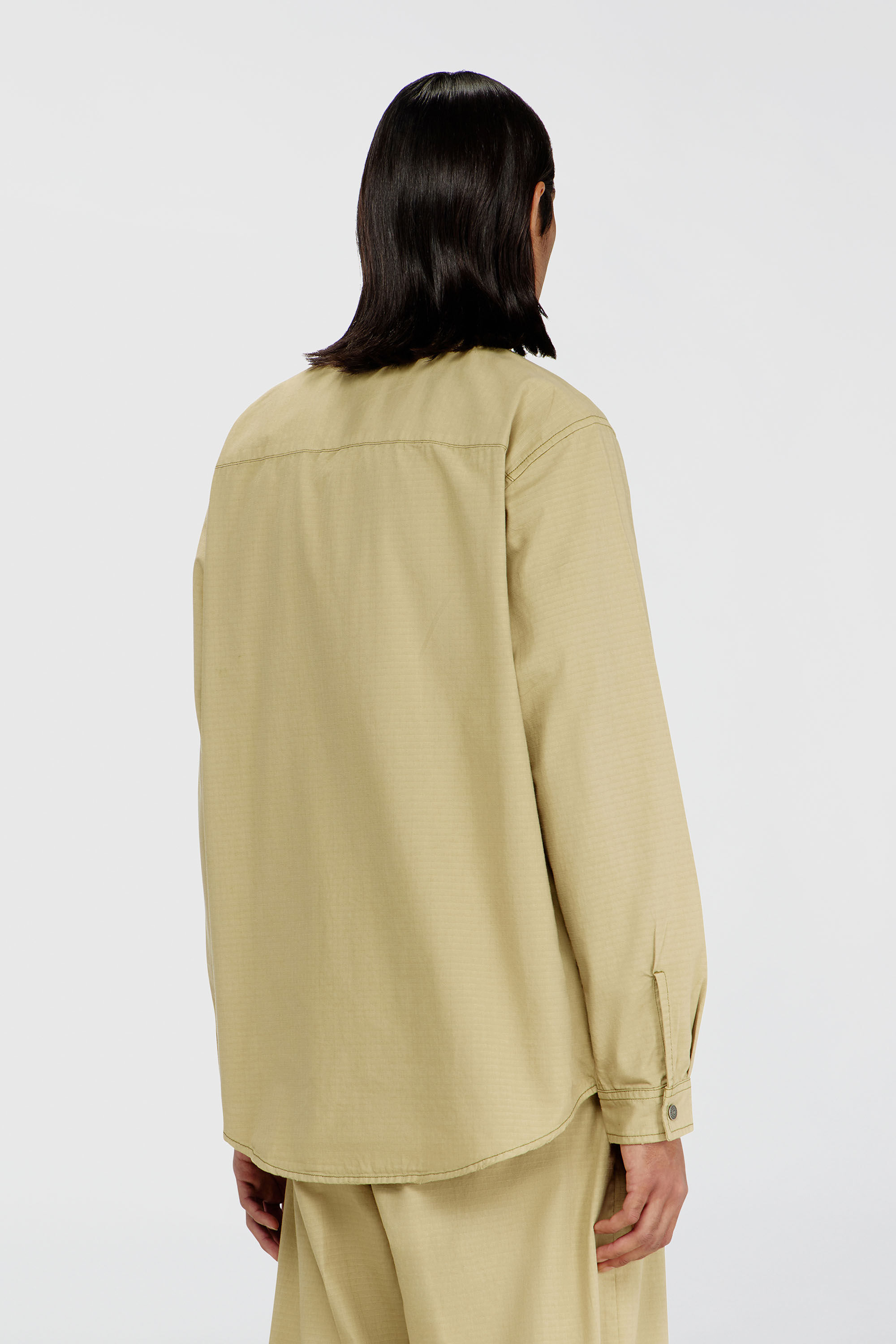 Diesel - S-ALIAS-ZIP, Camicia in ripstop con chiusura a zip Uomo in Beige - 4