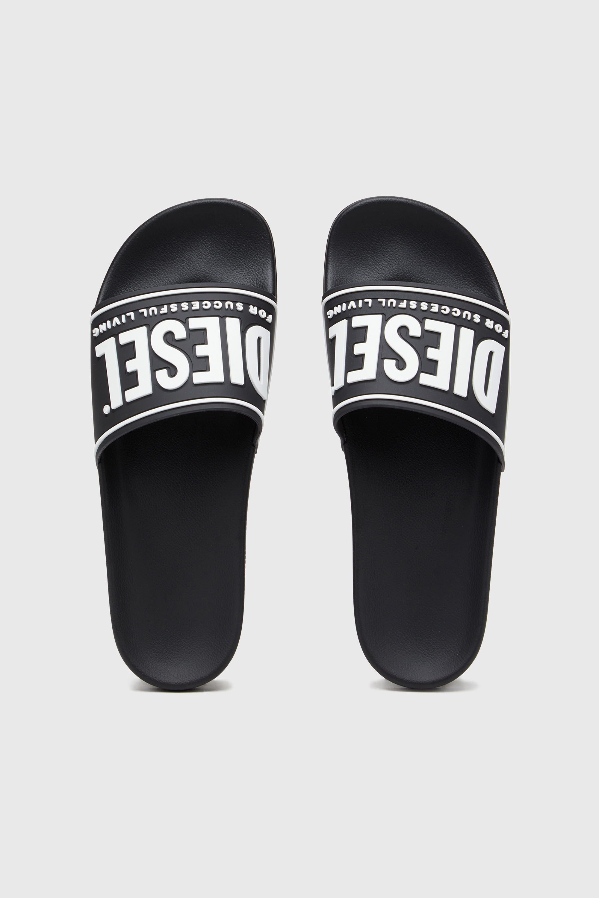 Diesel - SA-MAYEMI CC, Sa-Mayemi-Ciabatte da piscina con logo 3D Uomo in Nero - 4