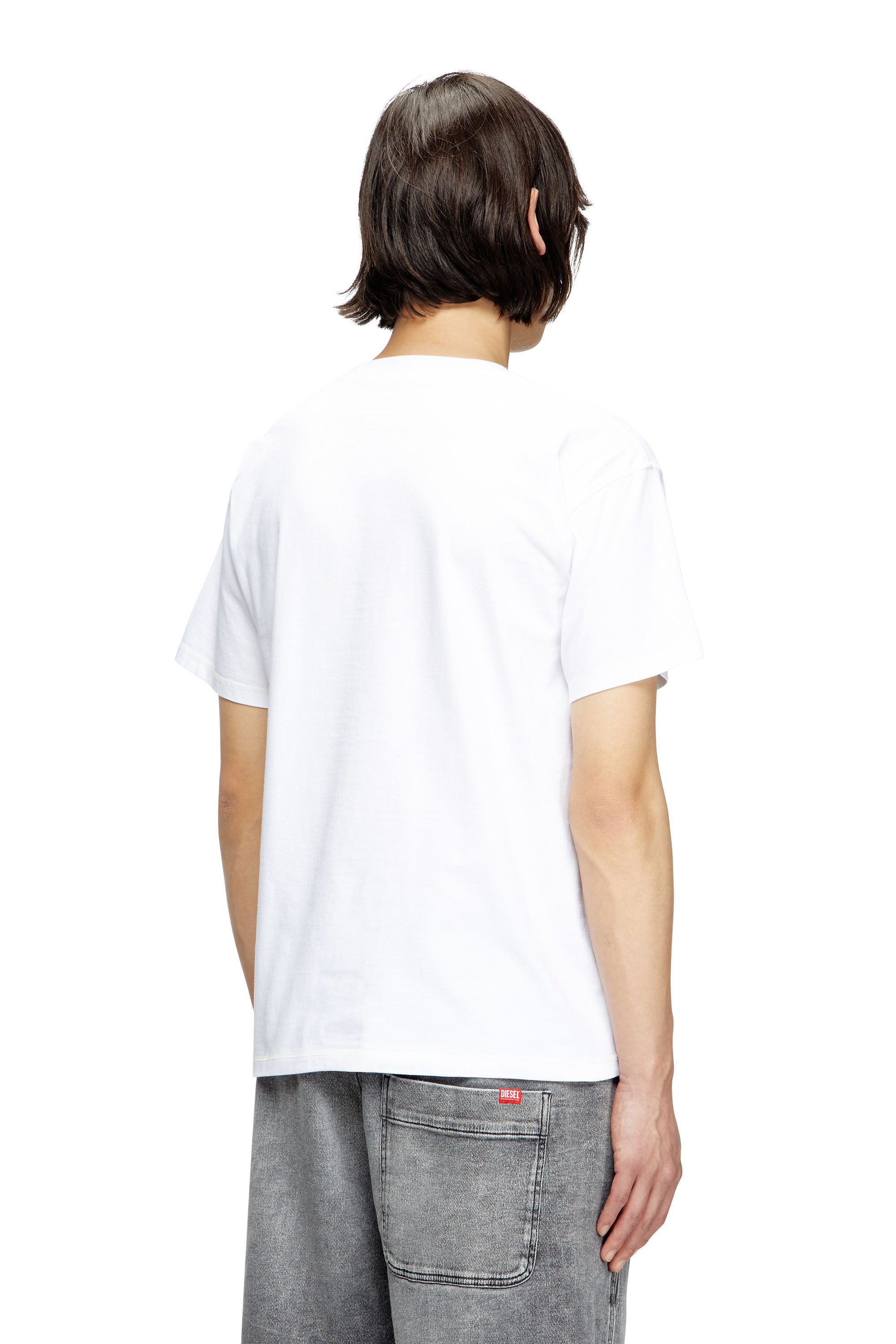 Diesel - T-NORM-HOSHI, T-shirt con stampa collana Unisex in Bianco - 4