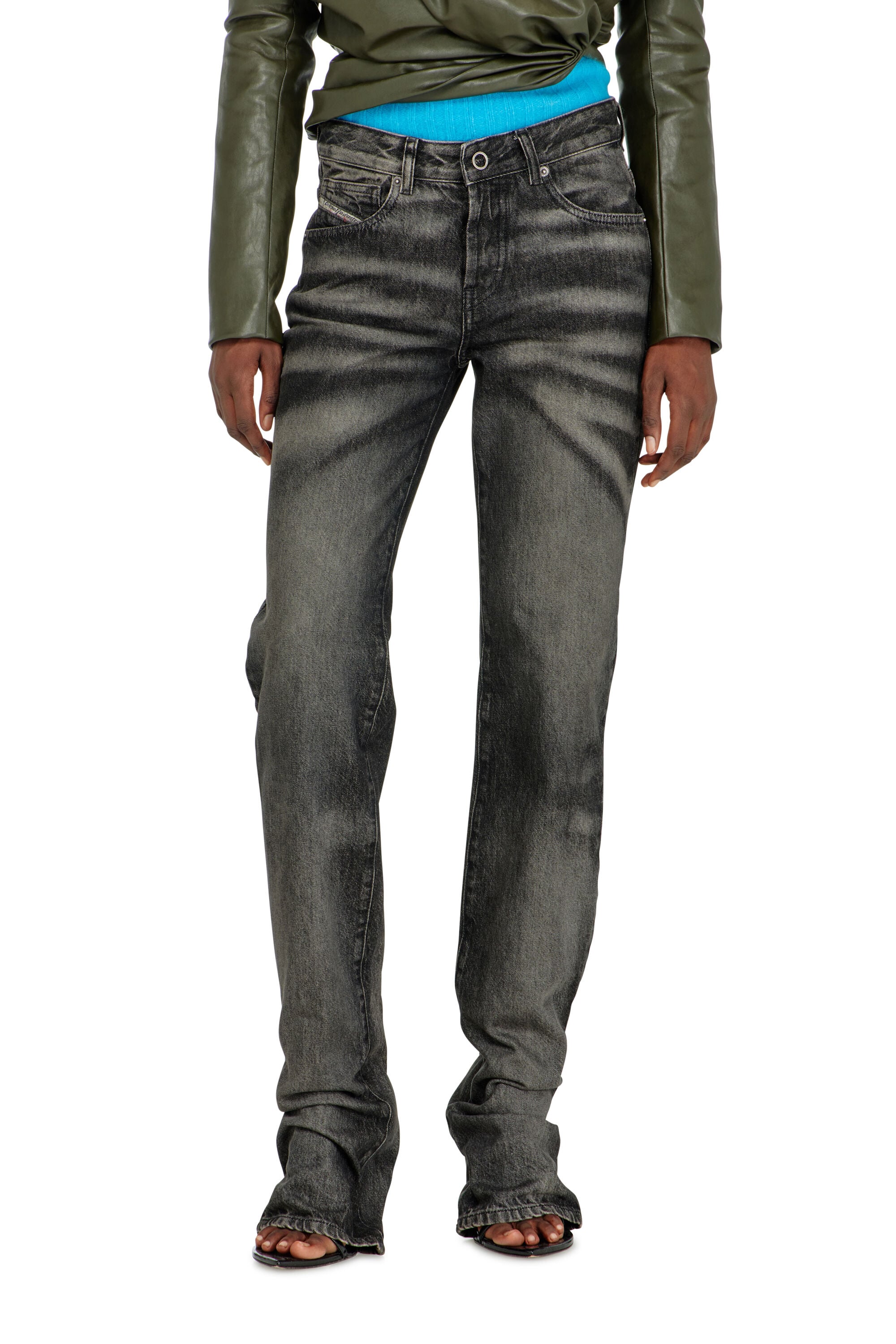 Diesel - Regular Jeans D-Heel 09R33 Donna, Nero/Grigio scuro - Image 5
