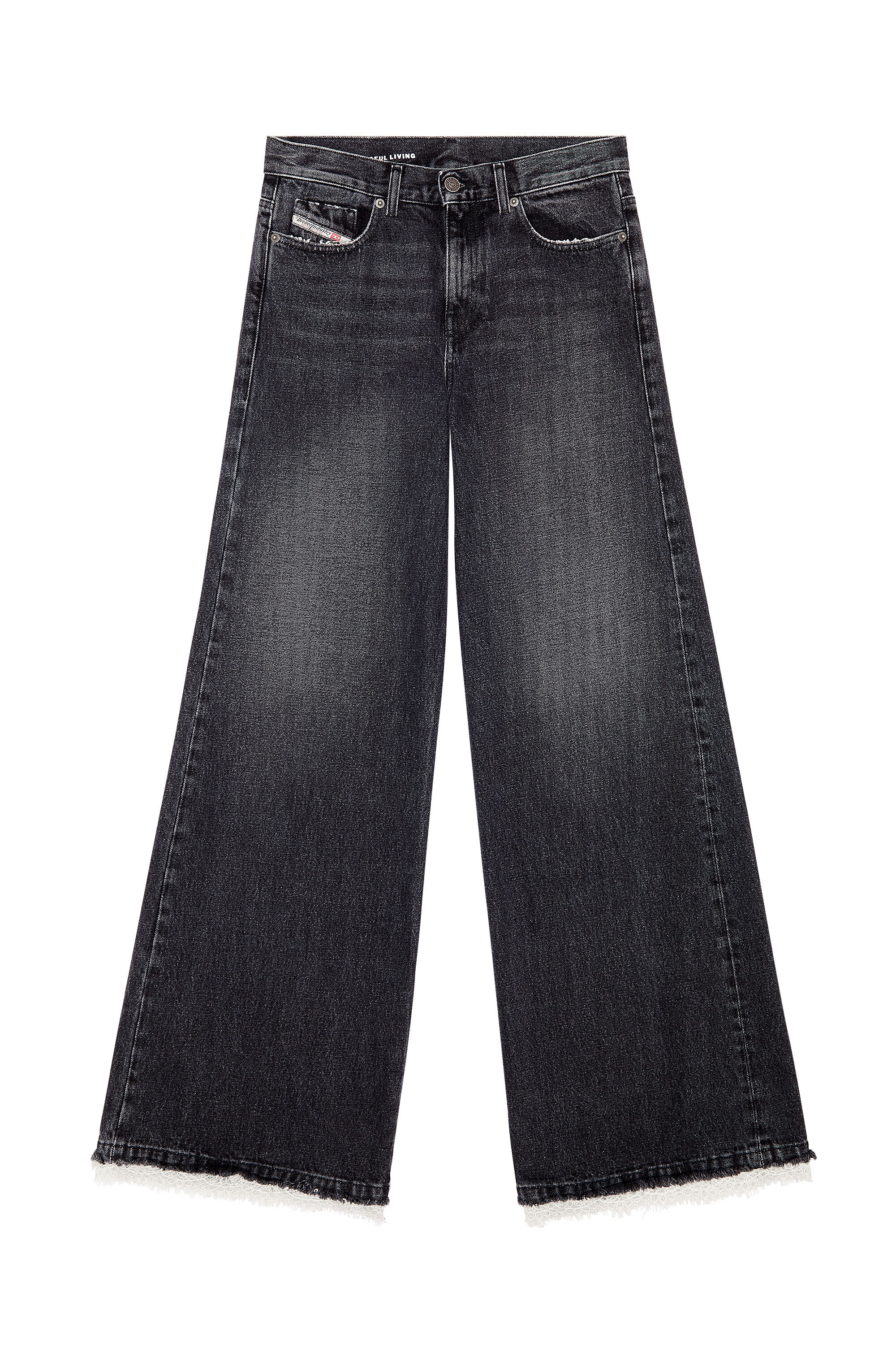 Diesel - Bootcut and Flare Jeans 1978 D-Akemi 007S2, Nero/Grigio scuro - Image 2