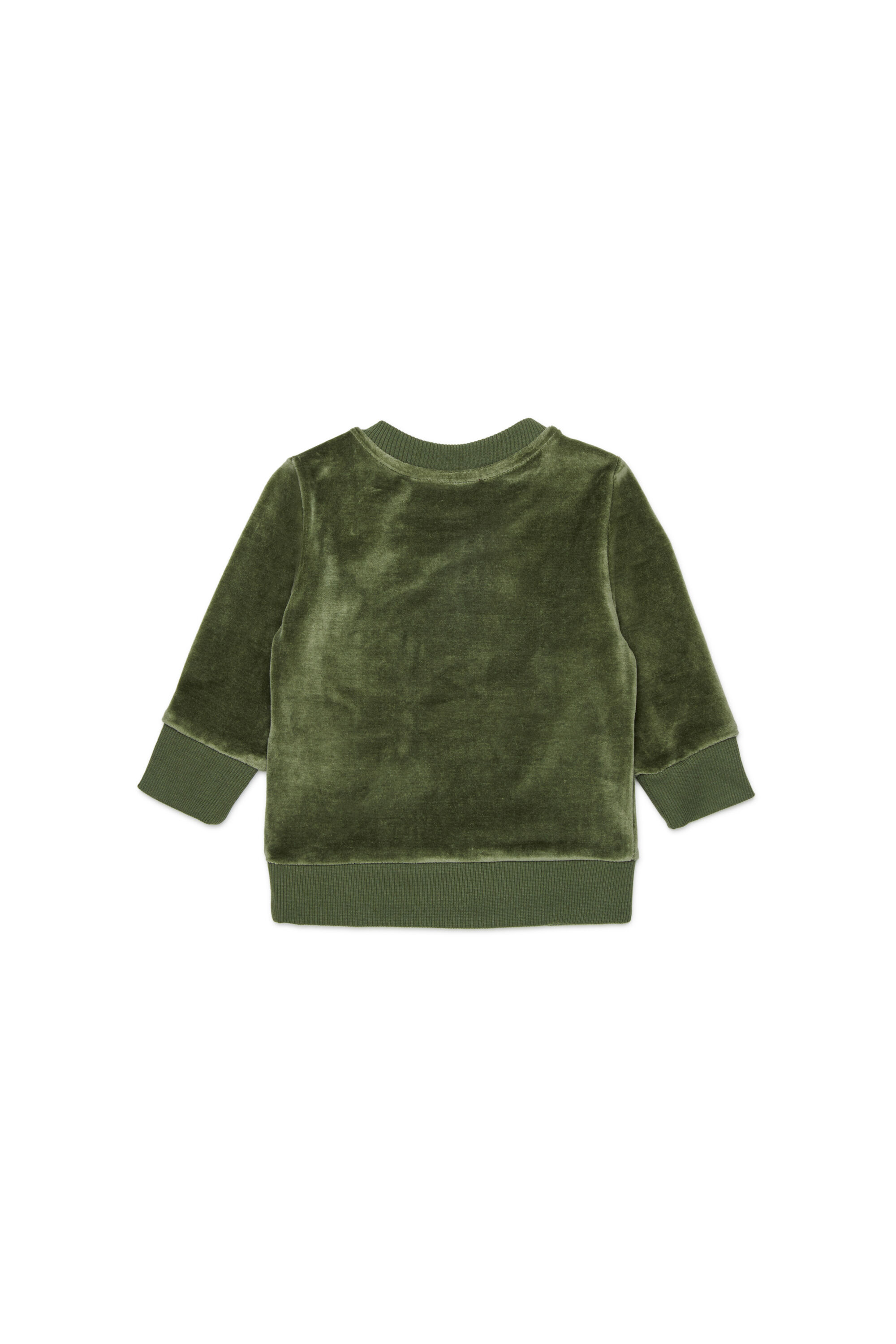 Diesel - SHENIB, Felpa in velluto con ricamo Oval D Uomo in Verde - 2