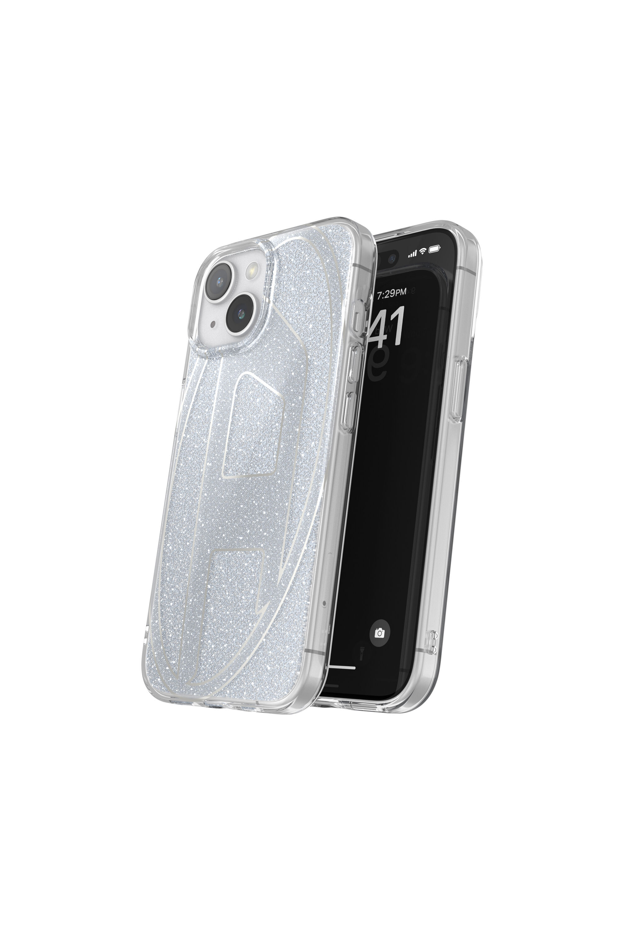 Diesel - 60031 AOP CASE, Cover glitterata per iP 15 Unisex in Argento - 3