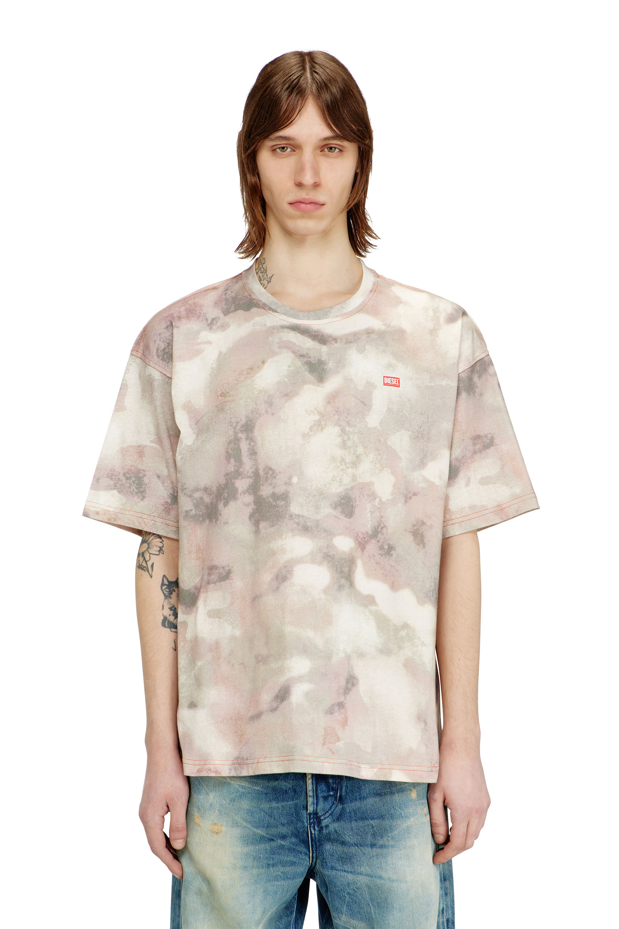 Diesel - T-BOXT-V7, T-shirt in cotone pesante con stampa camouflage Uomo in Multicolor - 3
