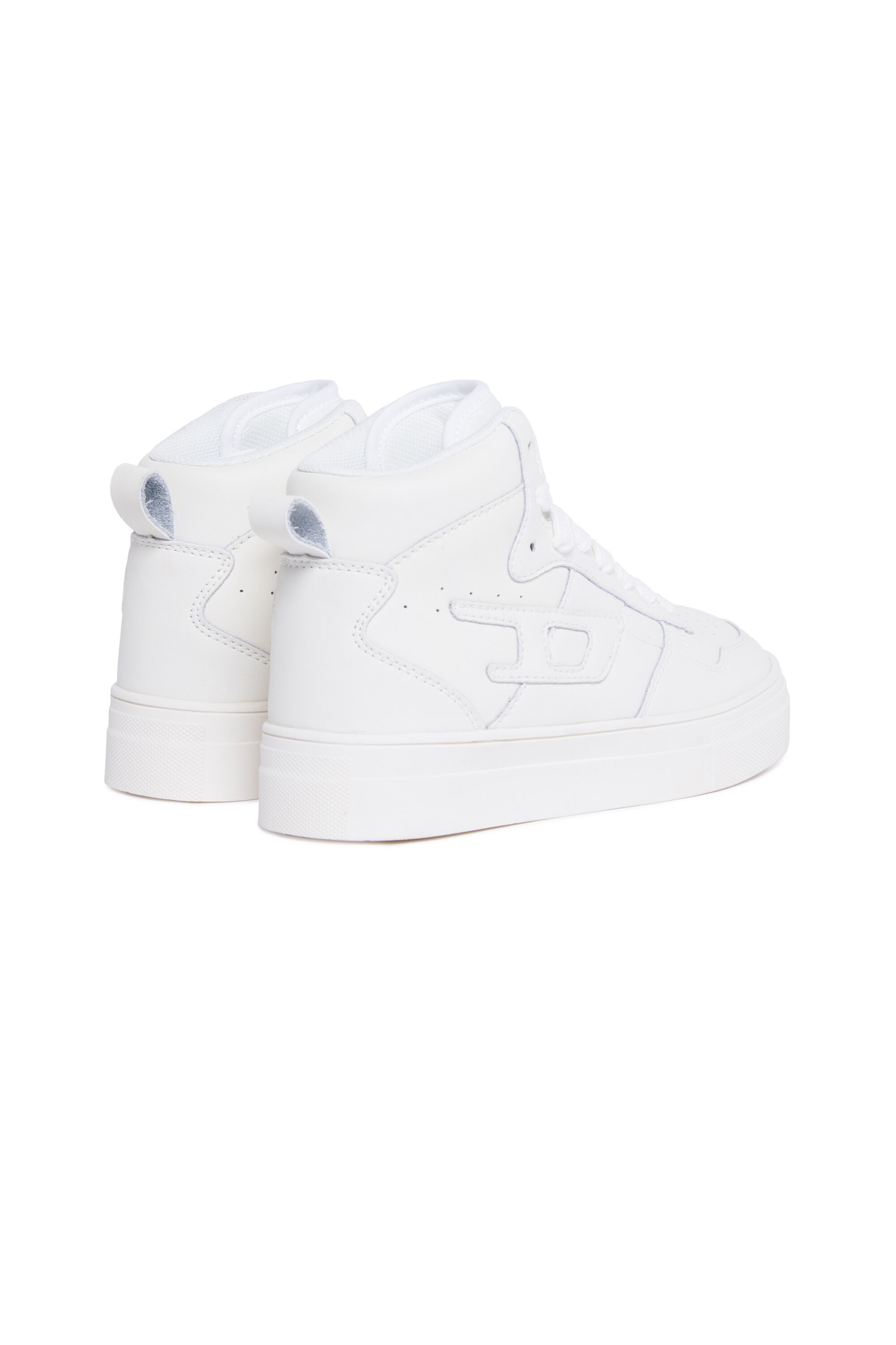 Diesel - S-UKIYO MID 2.0., Sneaker alte in pelle traforata Unisex in Bianco - 3