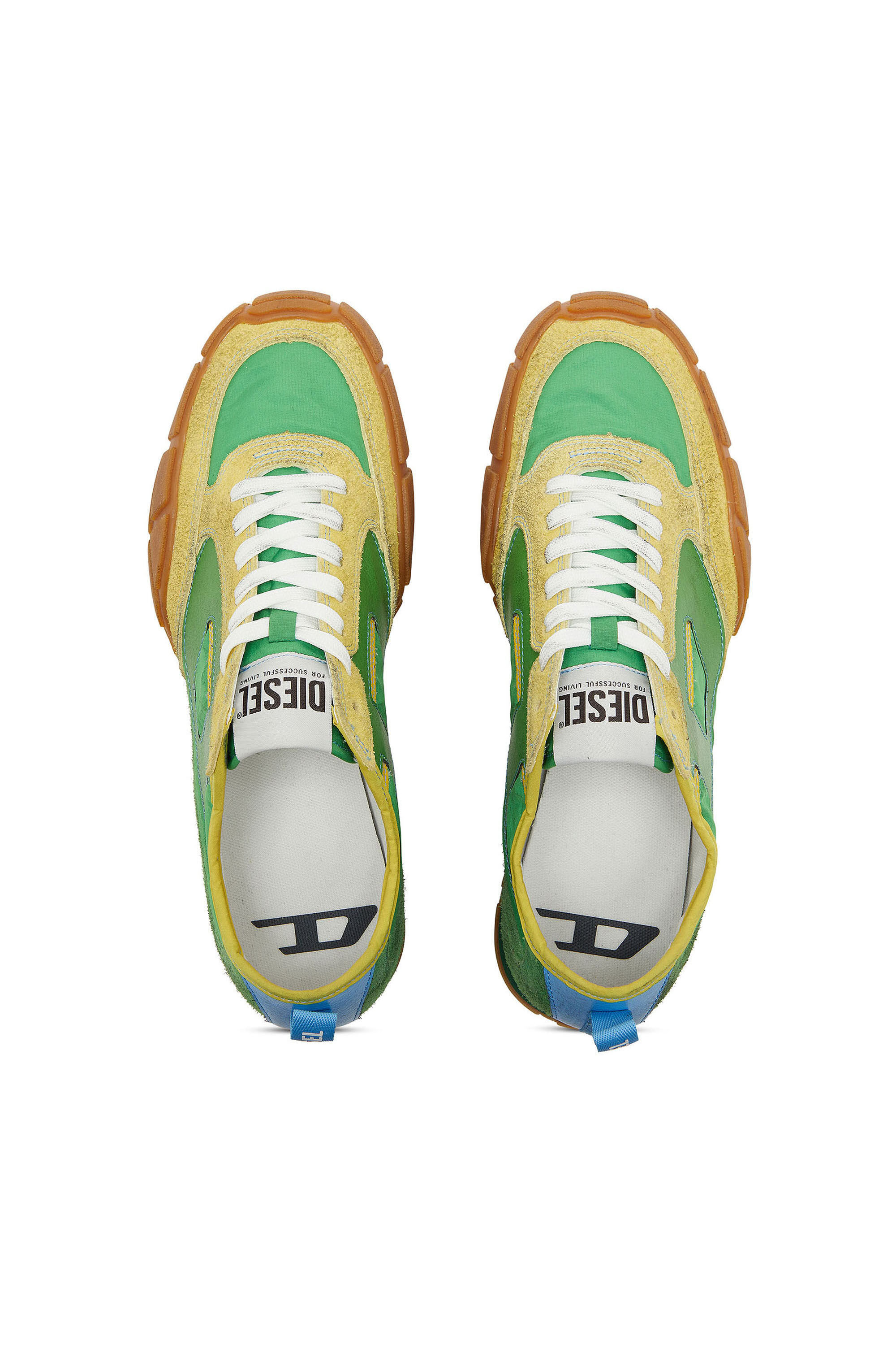 Diesel - S-PAGODHA LOW, S-Pagodha - Sneakers in pelle e nylon Uomo in Verde - 4