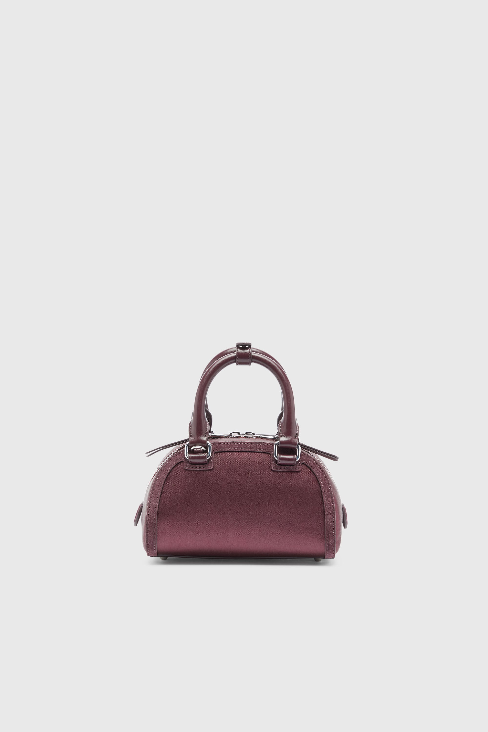 Diesel - 1DR DOME CROSSBODY, 1DR Dome - Borsa bowling piccola in raso e scamosciato Donna in Rosso - 3