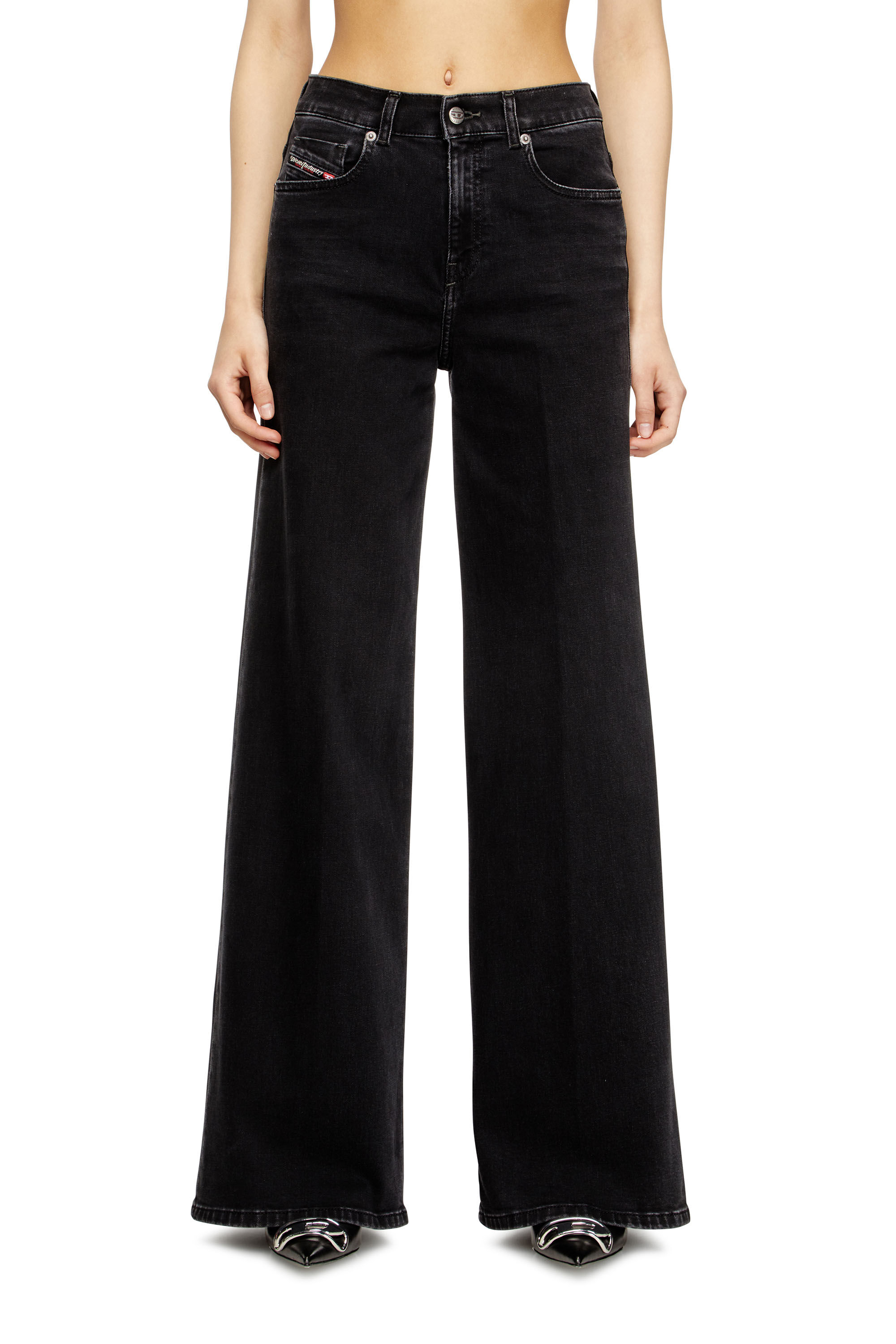 Diesel - Flare Jeans 1978 D-Akemi 09M69 Donna, Nero/Grigio scuro - Image 3