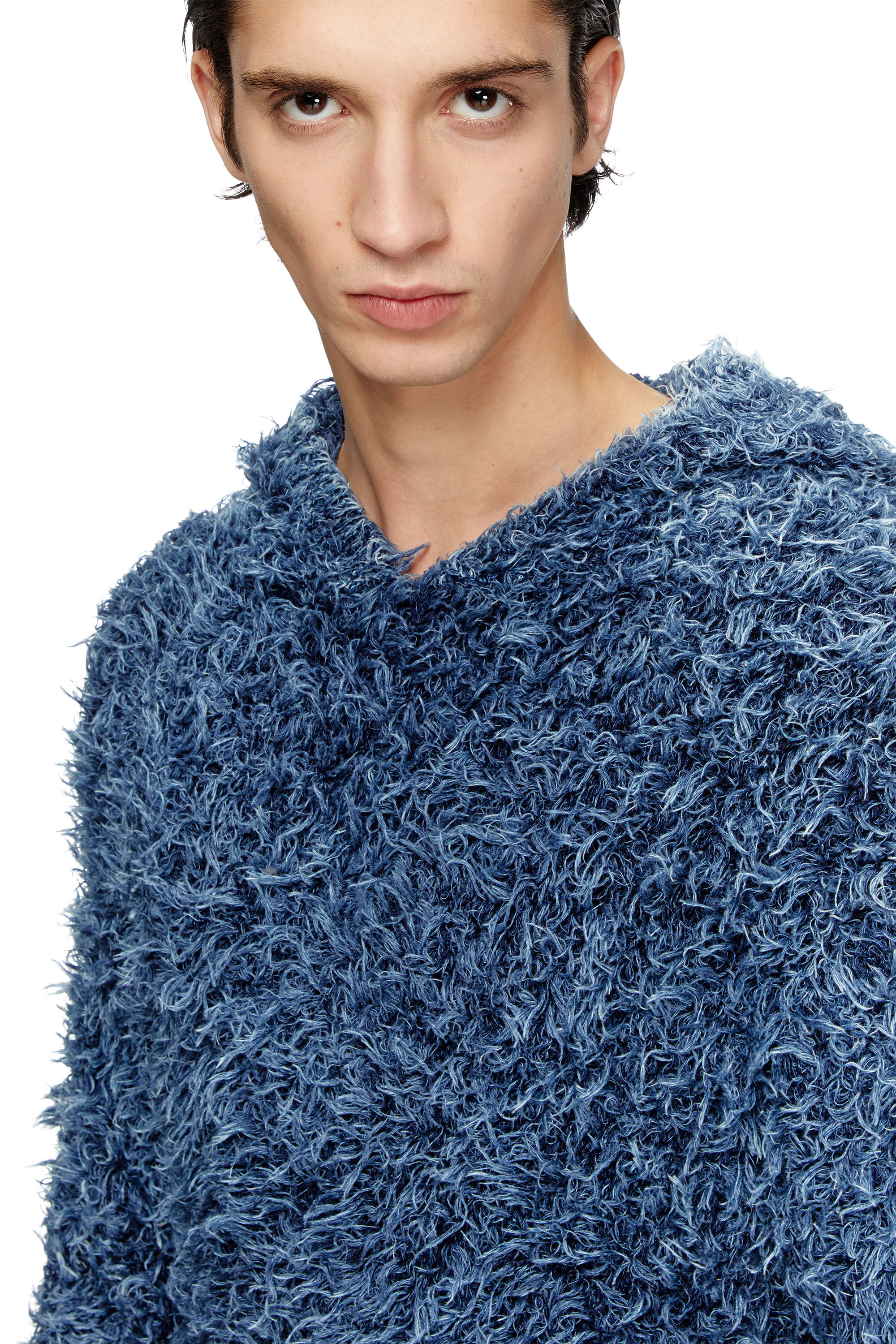 Diesel - K-DAVE, Hoodie in maglia tattile Uomo in Blu - 5