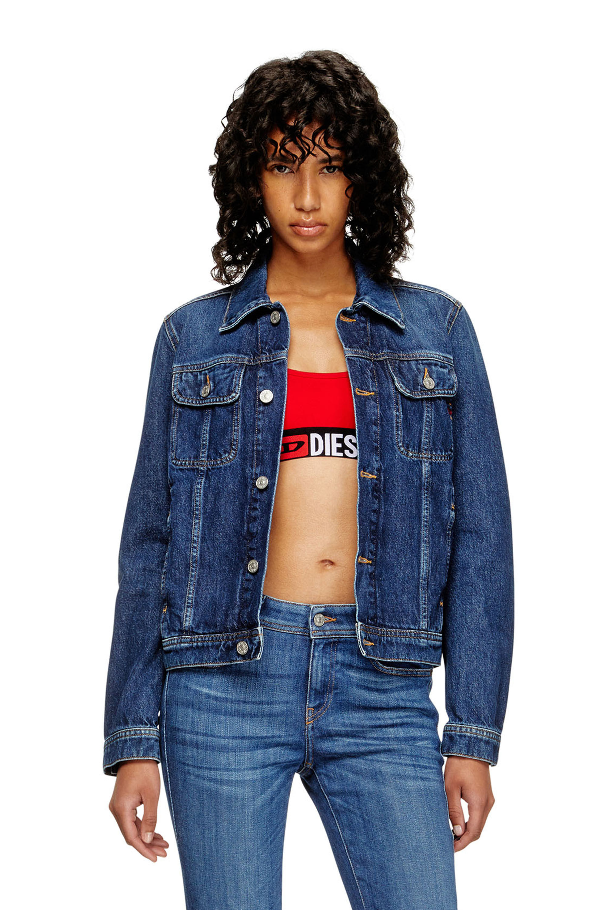 Diesel - UFSB-ORIBA, Bralette con fascia logata Donna in Rosso - 5
