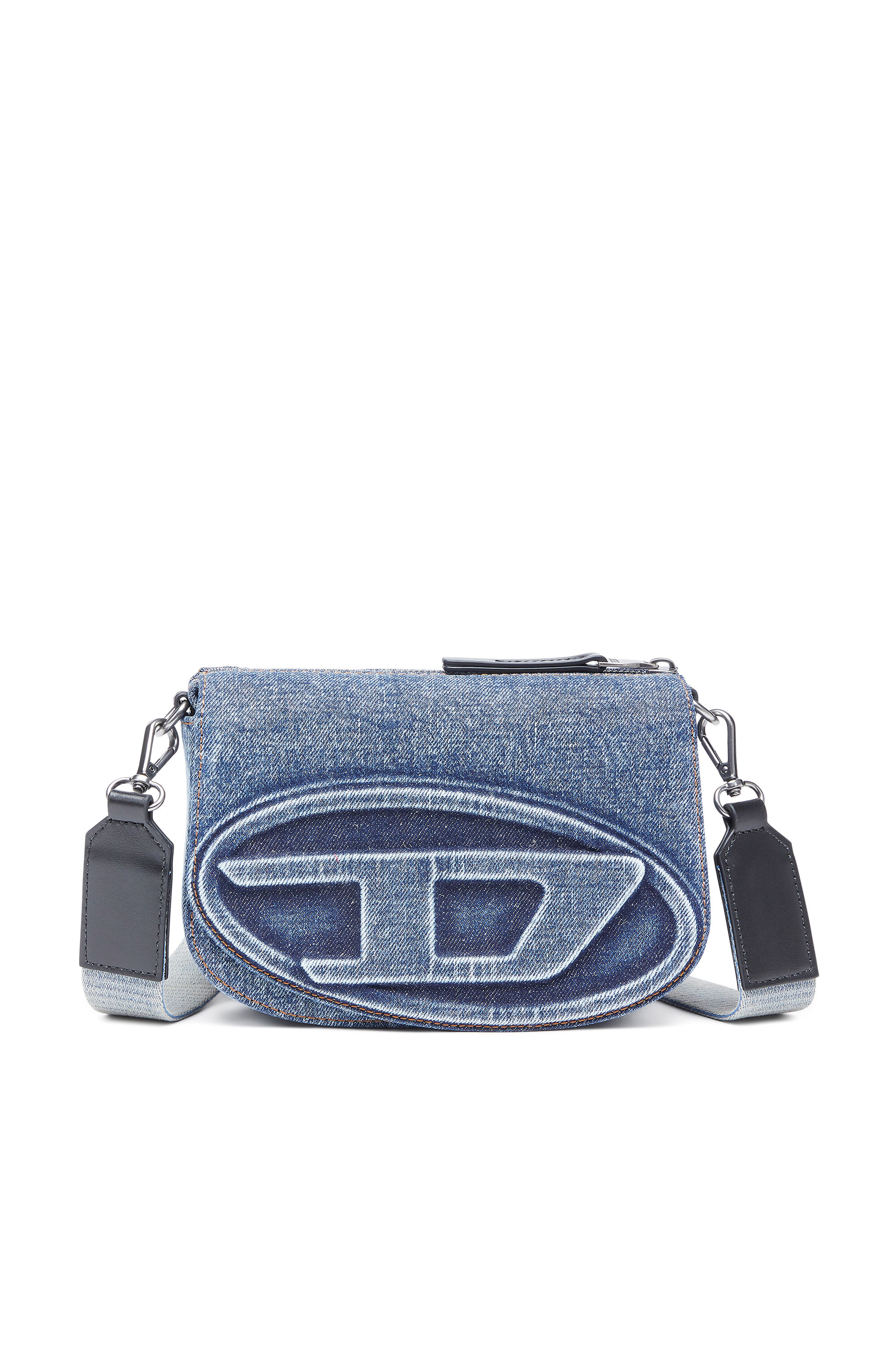 Diesel - 1DR CAMERA BAG, Camera bag in denim solarizzato Unisex in Blu - 1