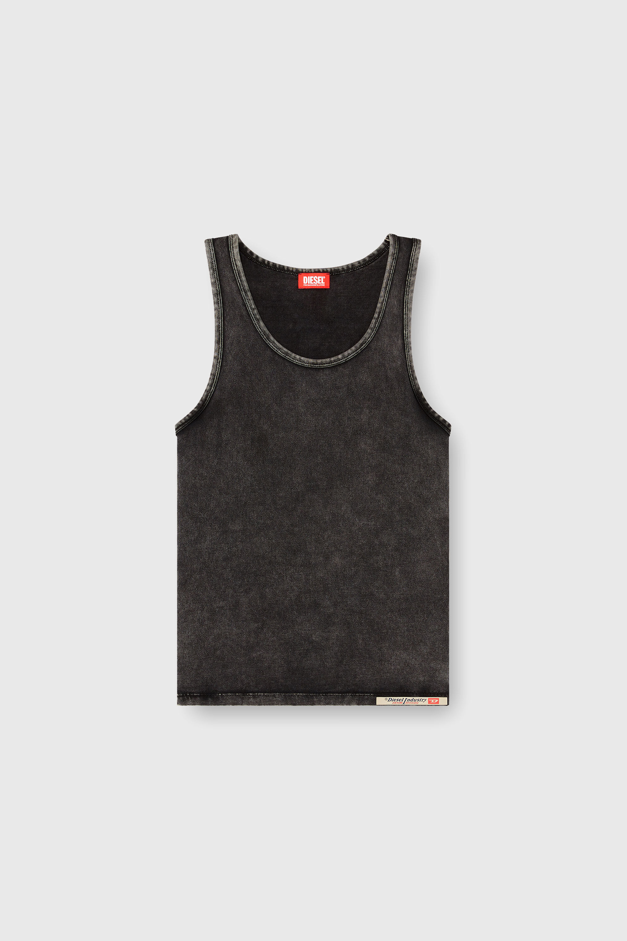 Diesel - WALTY-DNM, Man's Denim-effect tank top in Black - 2