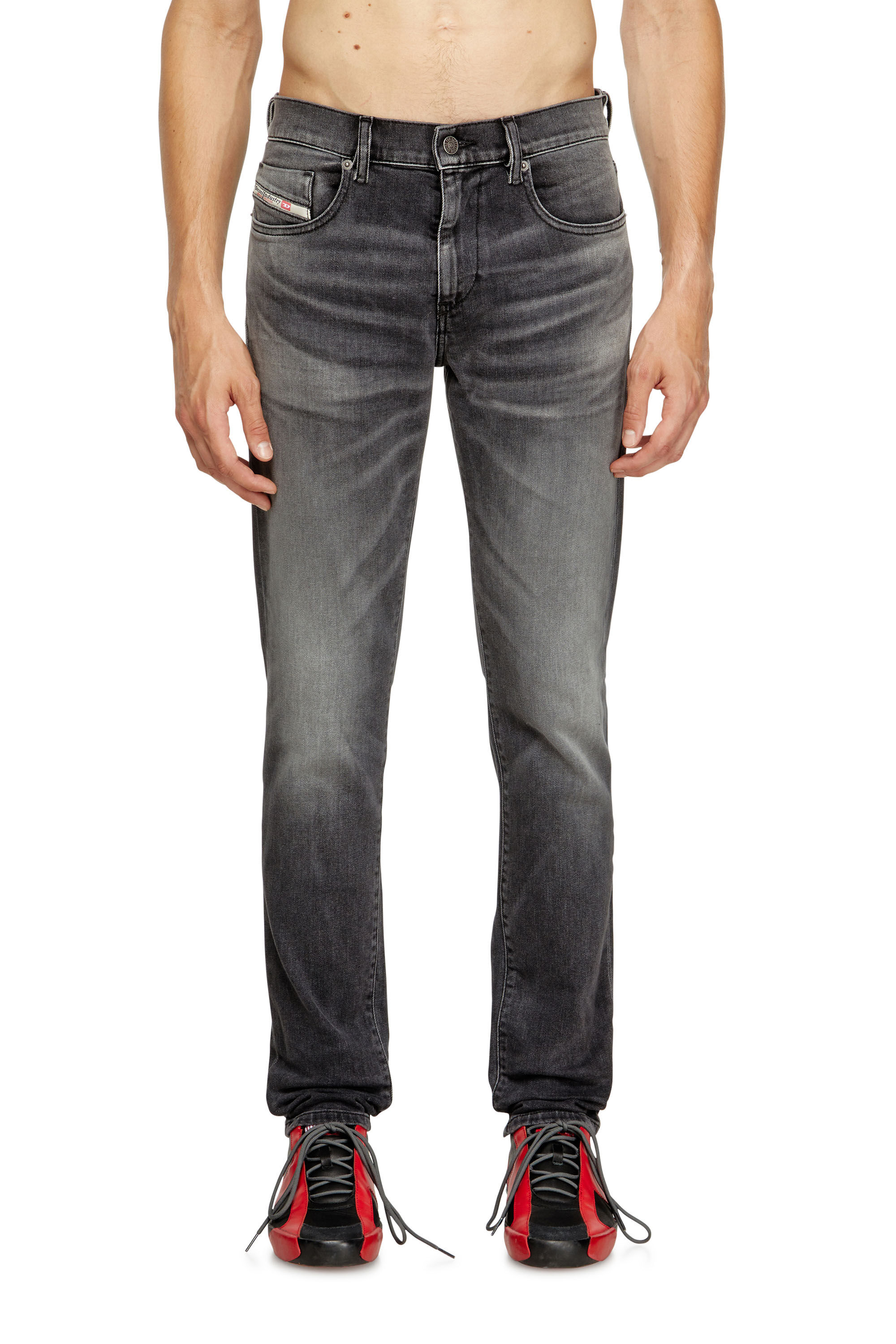 Diesel - Man's Slim Jeans 2019 D-Strukt 09J52, Black/Dark grey - 3