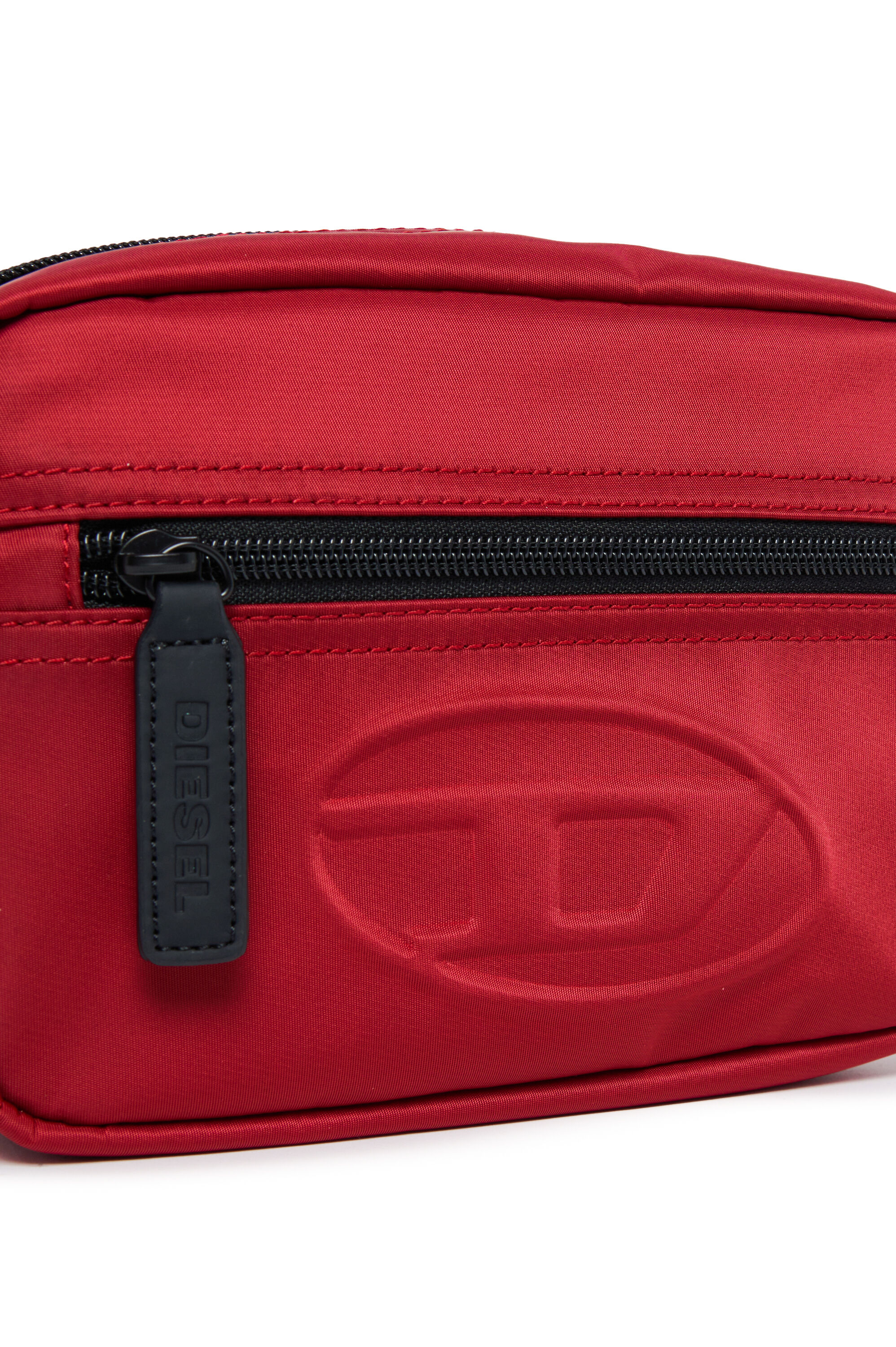 Diesel - WDEMBOSSED, Unisex Nylon belt bag with embossed logo in Red - Image 4