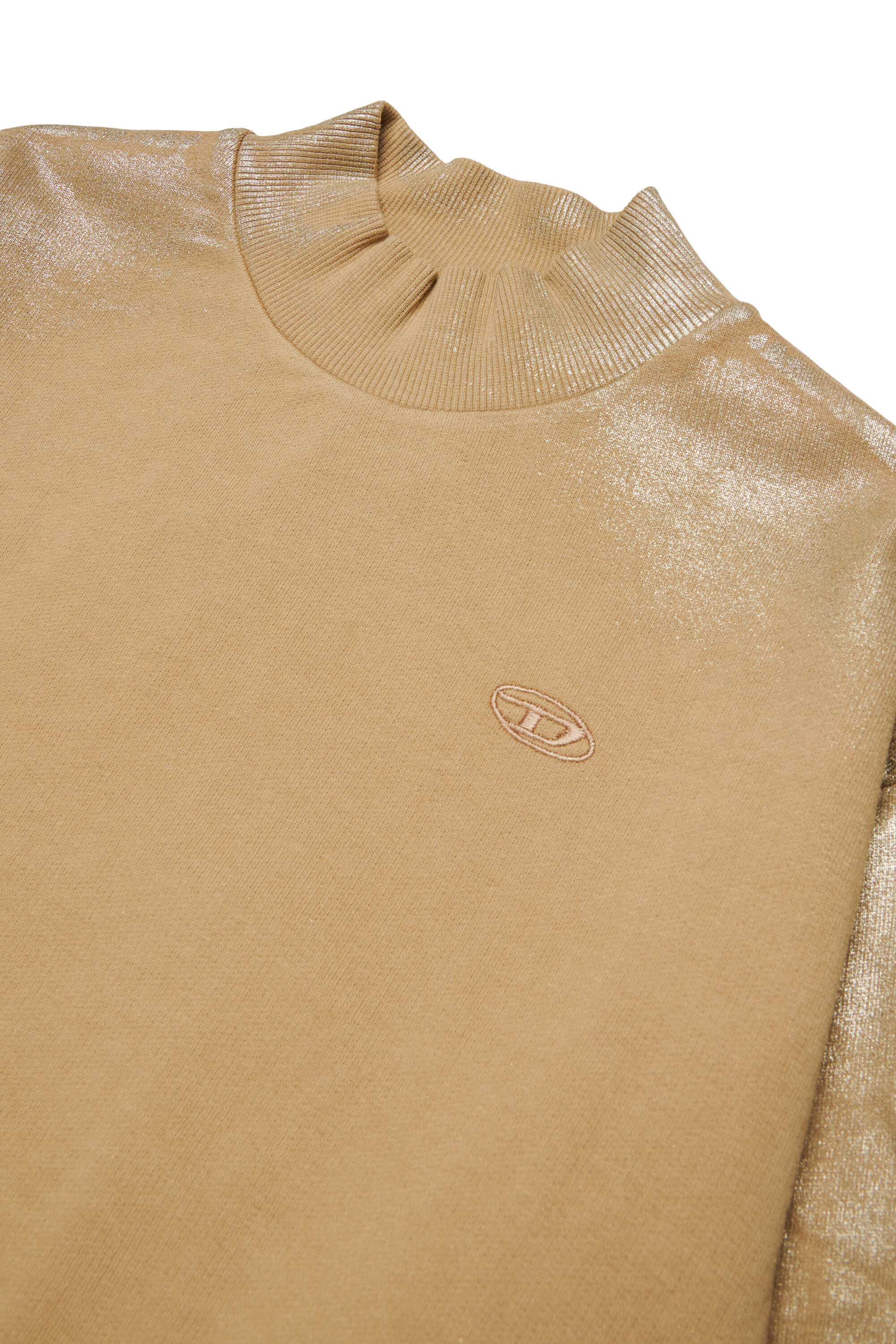 Diesel - SFALEXNS1, Felpa con maniche effetto metallizzato Donna in Marrone - 3