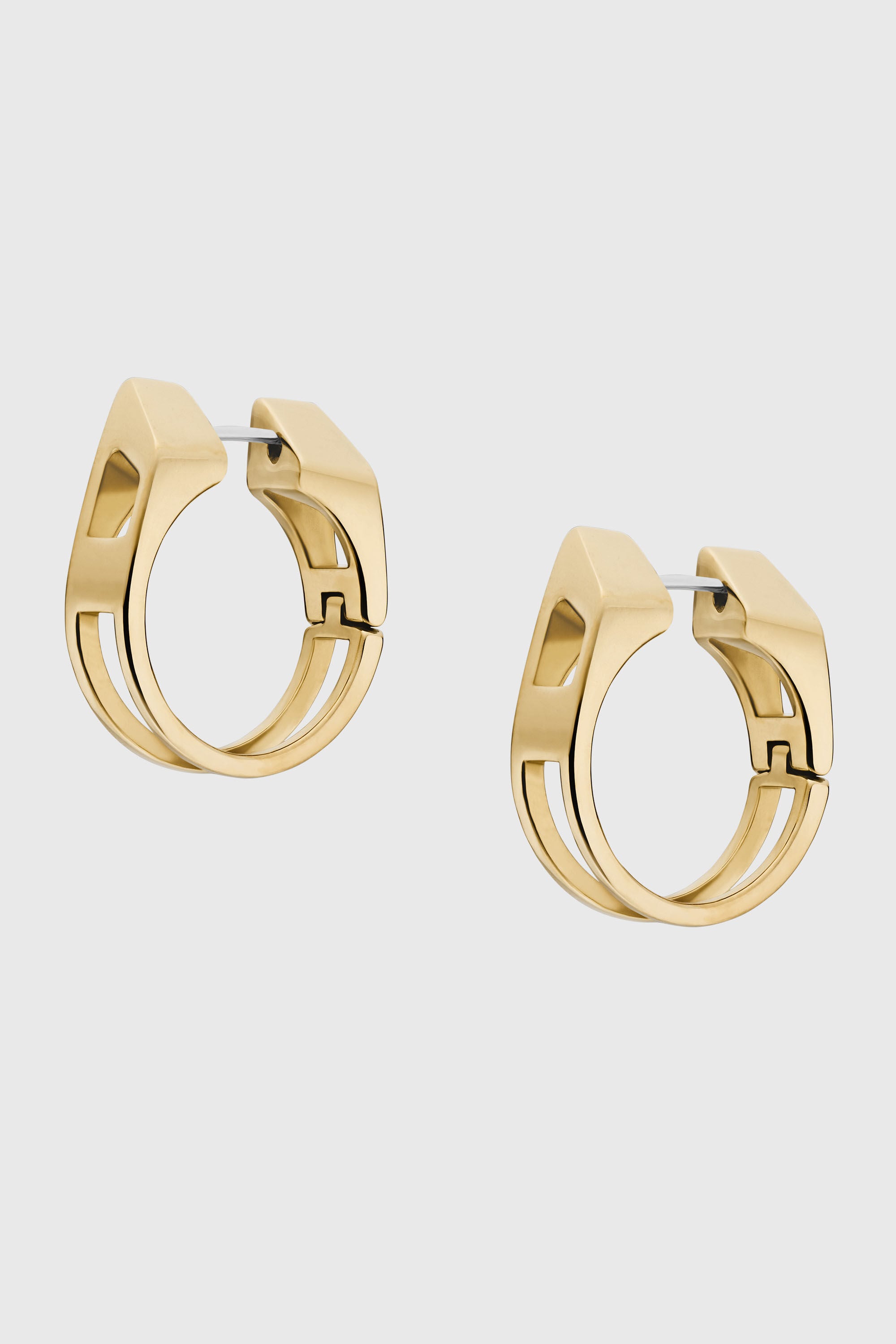 Diesel - DX1671710 JEWELLERY, Orecchini a cerchio in acciaio inox dorato Unisex in Oro - 1