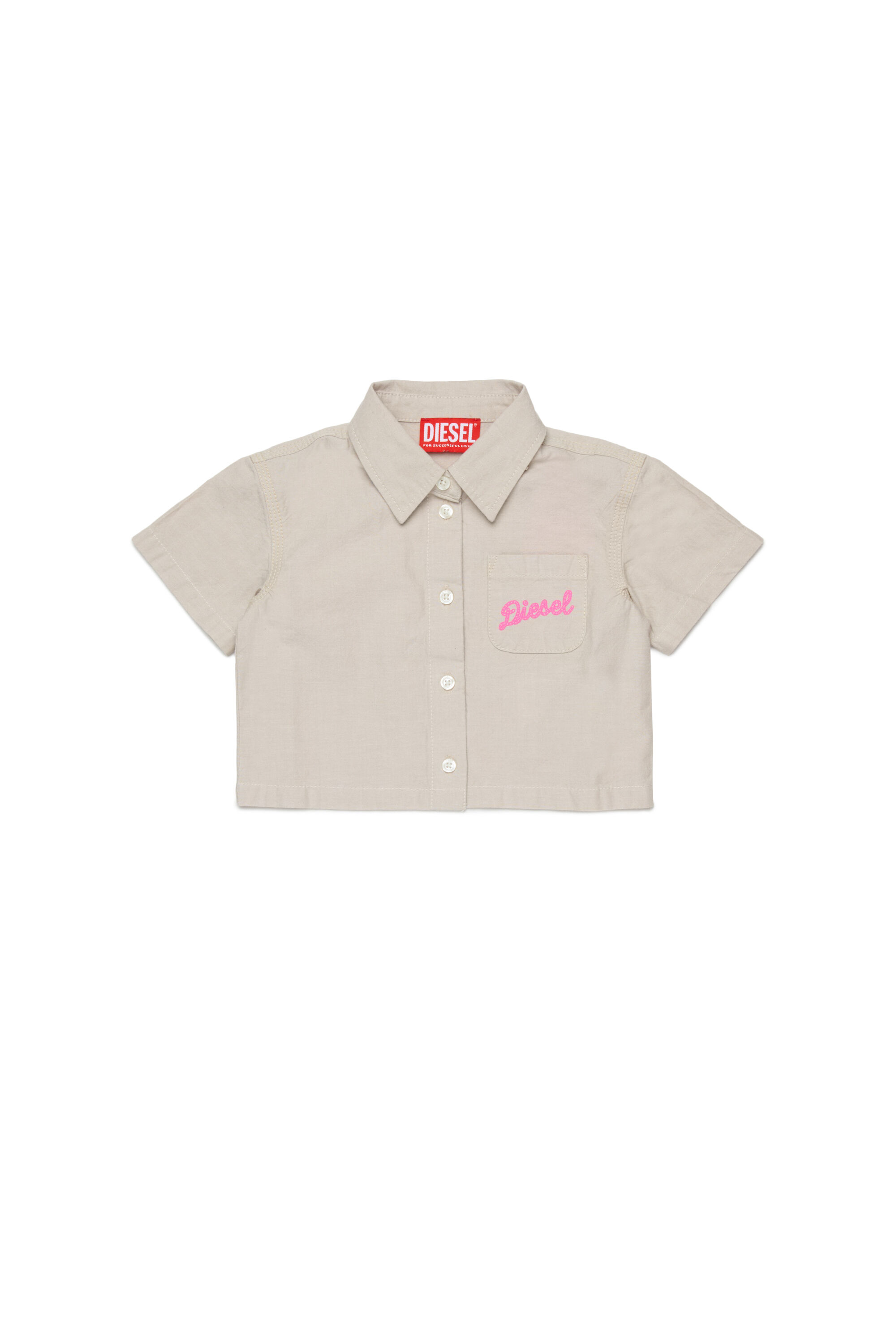 Diesel - COLDYB, Camicetta a maniche corte con taschino con logo Donna in Bianco - 1