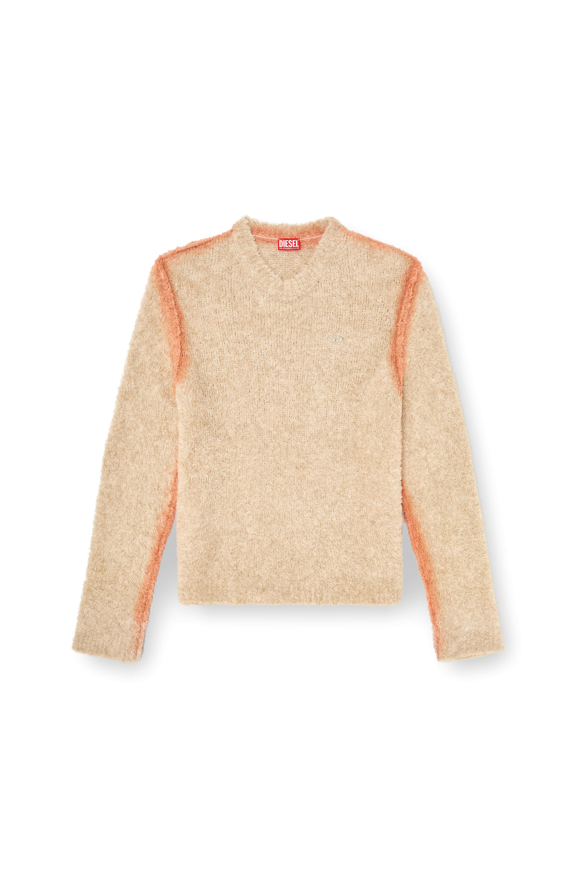 Diesel - K-RIMI, Maglione in misto alpaca con cuciture effetto spray Uomo in Marrone - 2
