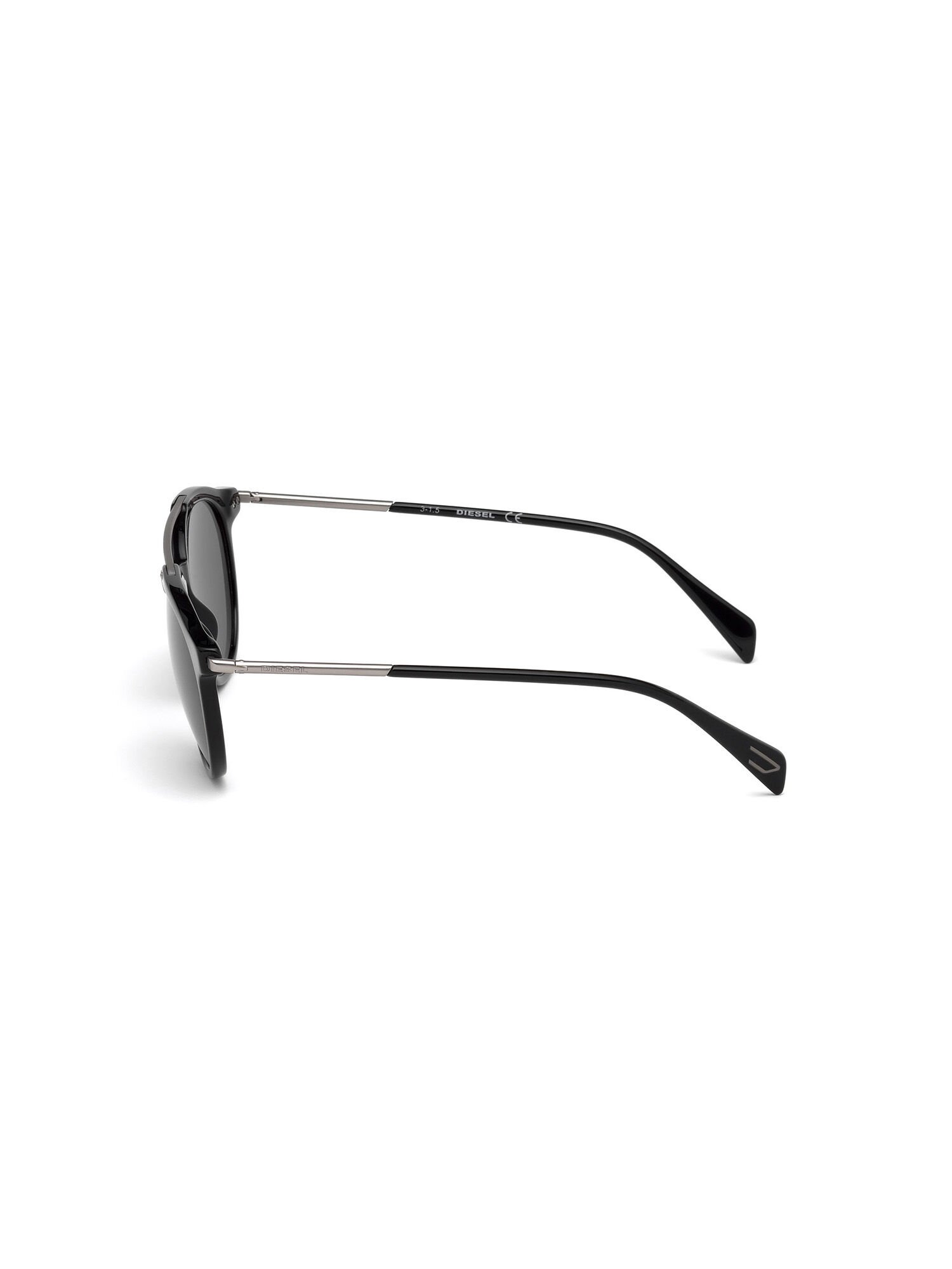 Diesel - DM0188, Occhiali vintage con dettagli in metallo Unisex in Nero - 3