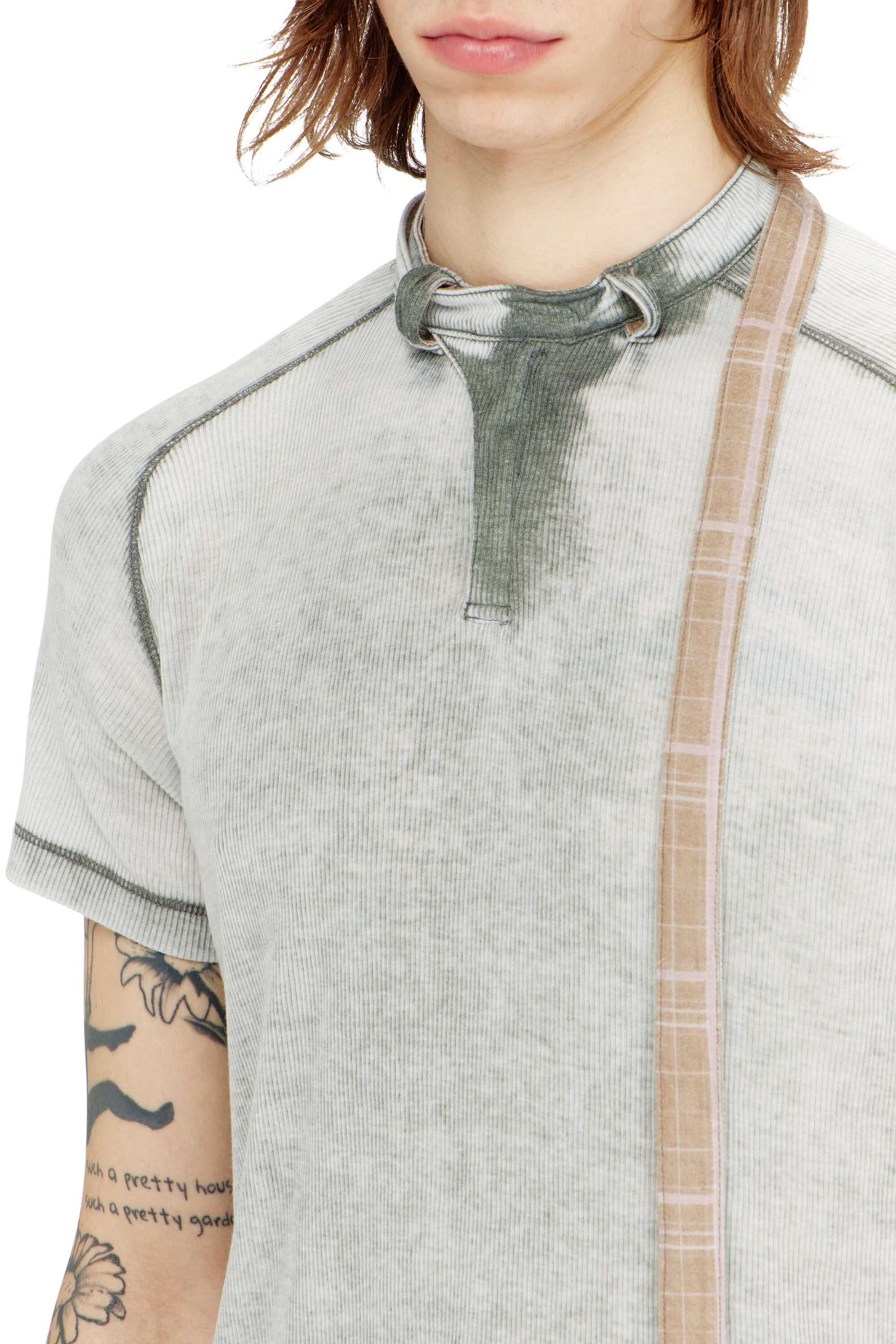 Diesel - T-GARY, Top in jersey a coste con cinturino biker Uomo in Grigio - 5