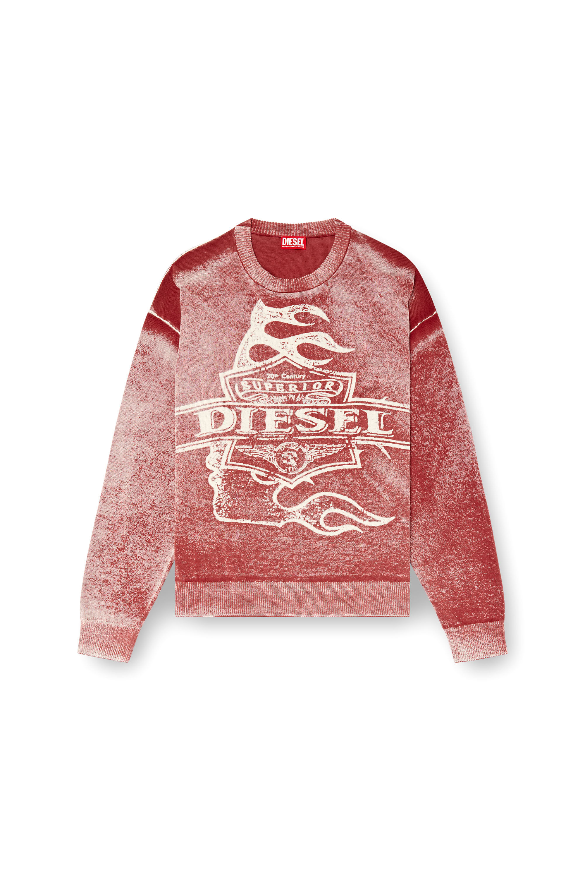 Diesel - K-BELEZ, Maglia con logo stampato al contrario Uomo in Rosso - 2