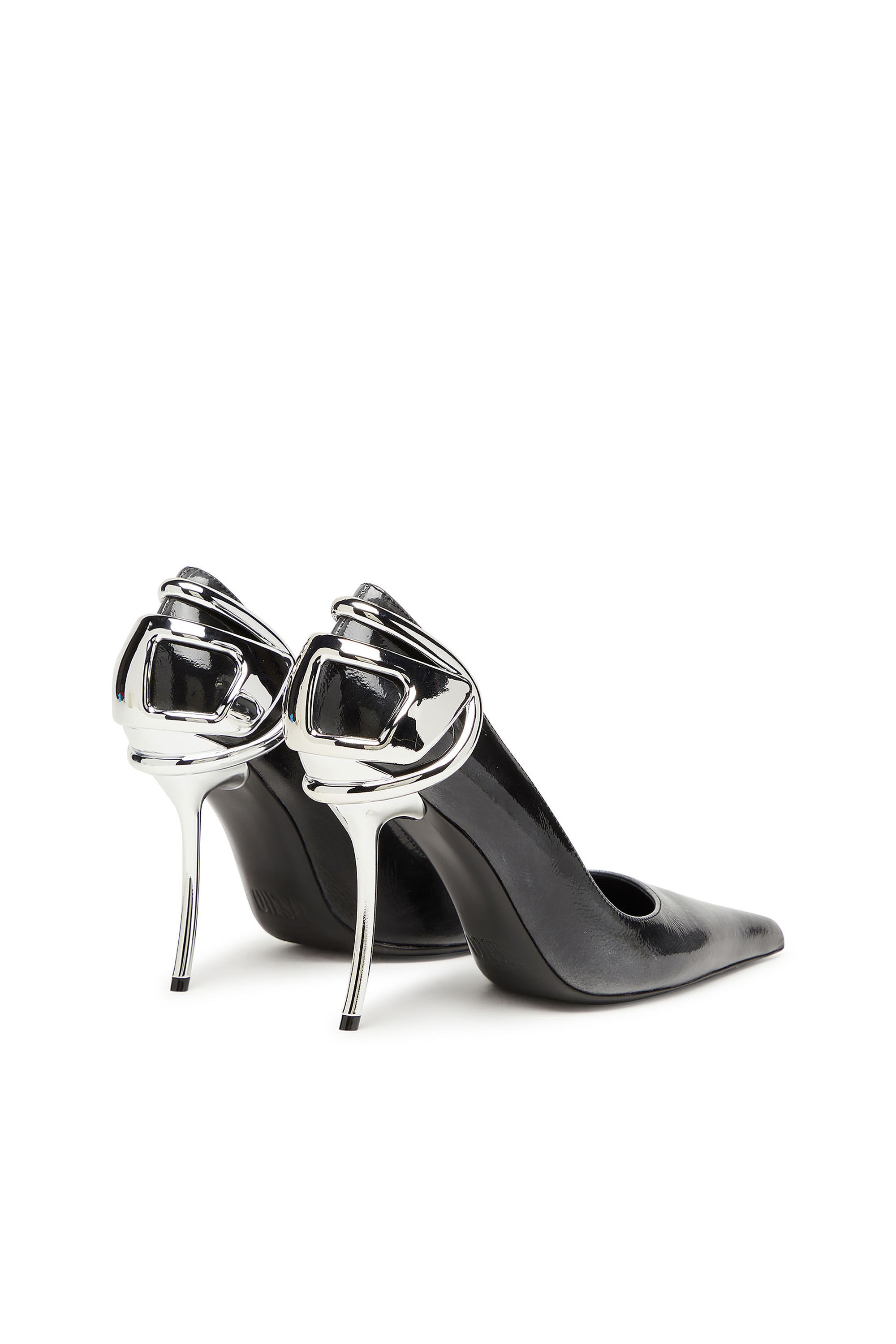 Diesel - D-TEN&HALF P, Pump in pelle pull-up effetto vernice Donna in Nero - 3
