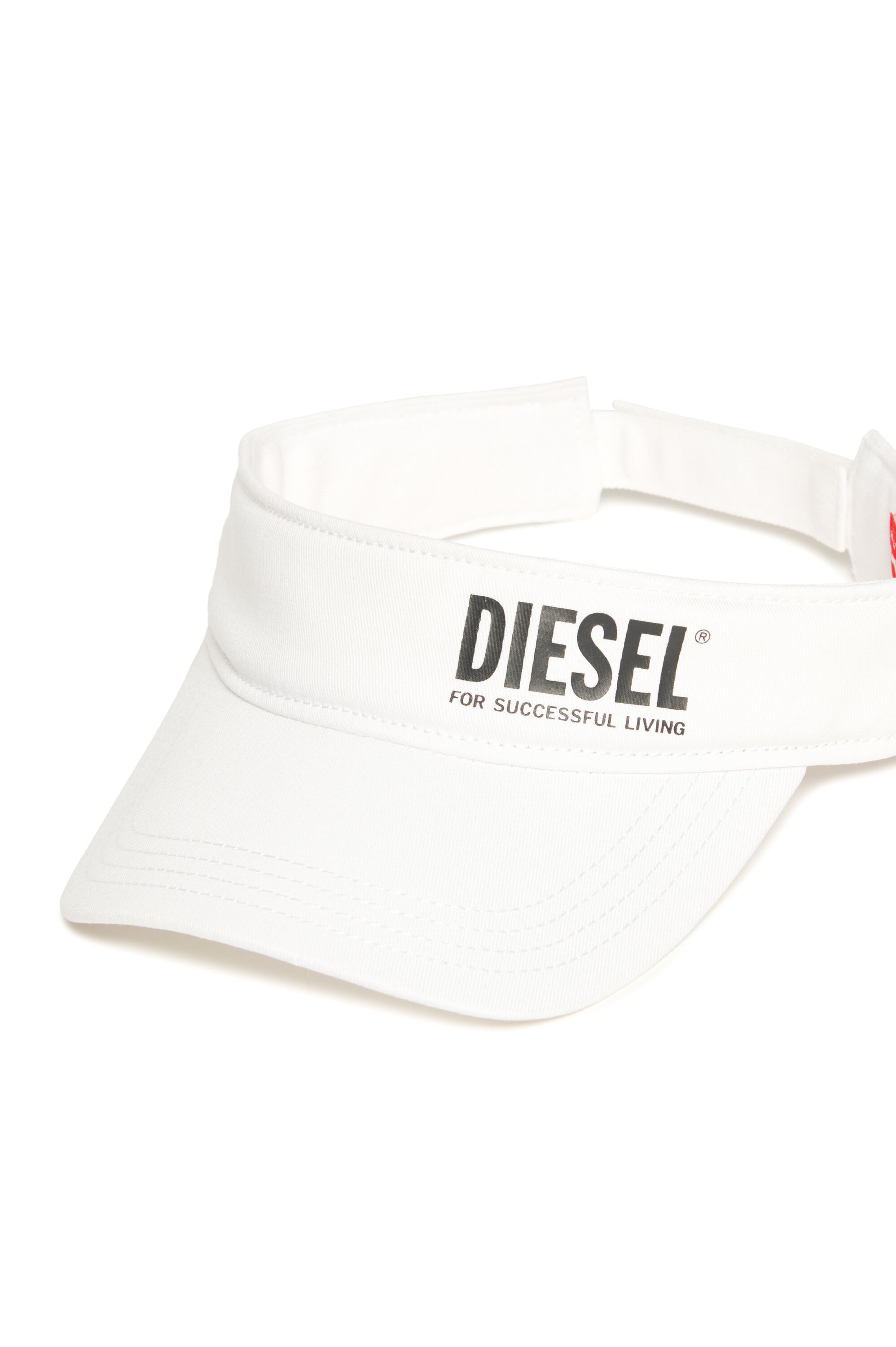Diesel - FDELS, Visiera in cotone con logo Unisex in Bianco - 3